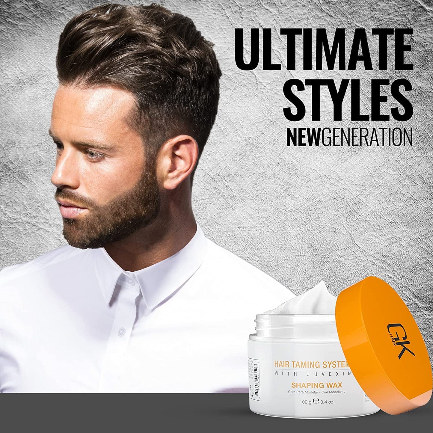 White Smoke GK HAIR Global Keratin Shaping Hair Wax (3.4 Fl Oz/100 g) Styling Product for Matte, Textured and Pliable Hold Bee Wax Adds Shine For Men and Women - All Hair Types