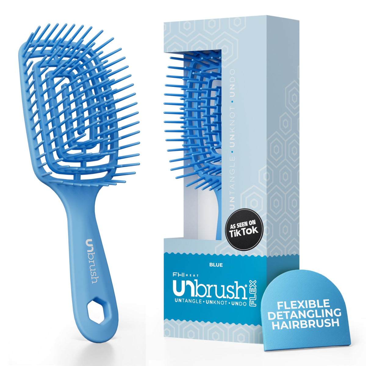 White Smoke FHI Heat UNbrush Flex Detangling Brush - Ultra Flexible Hairbrush
