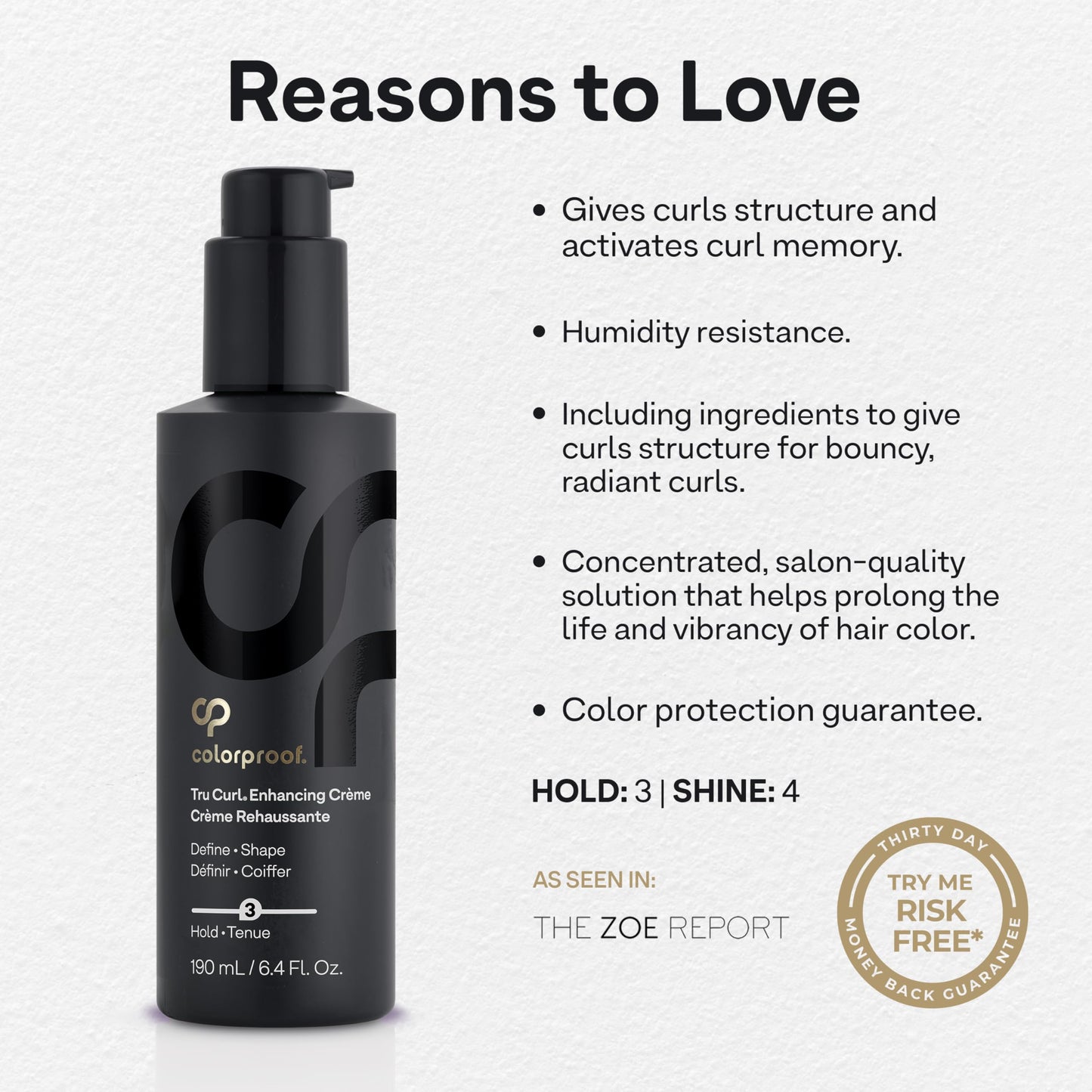 White Smoke Colorproof Tru Curl Enhancing Crème 6.4 Fl oz. Curl Creme with Black Currant, Jasmine & Peach Scent, Anti-Frizz, Humidity Control & Nourishing Curl Cream for Curly Hair Formula