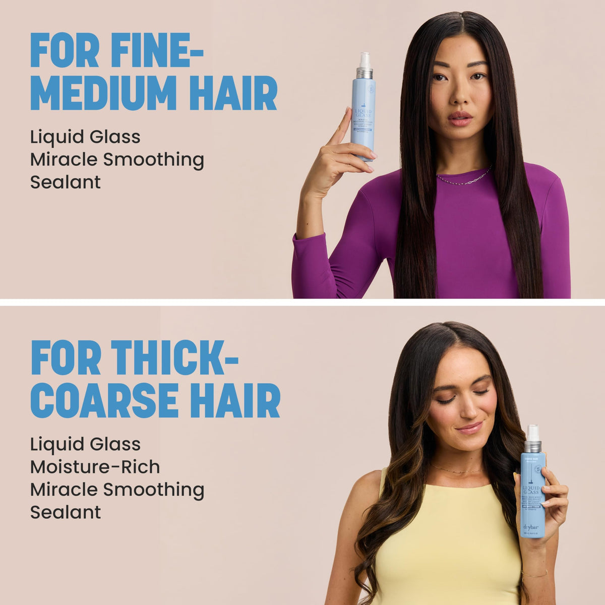 Light Gray Drybar Liquid Glass Miracle Smoothing Sealant for Fine-Medium Hair, 2 oz