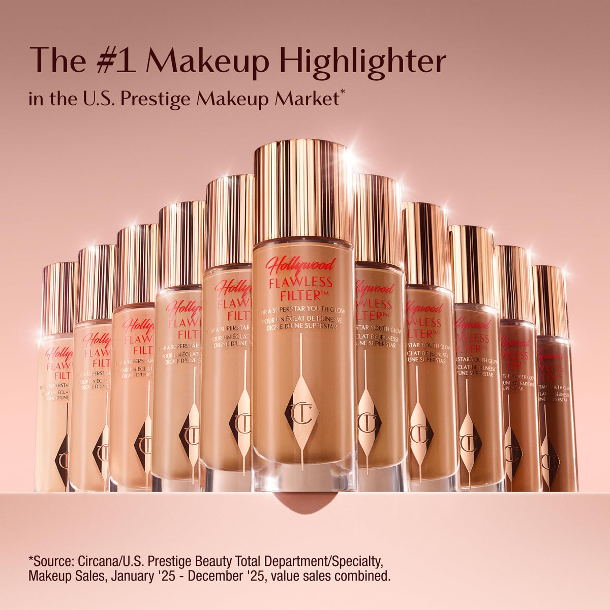 Bisque Charlotte Tilbury Hollywood Flawless Filter - Multi‑Use Makeup Primer, Complexion Booster & Illuminating Liquid Highlighter with Sheer Coverage - Smooths & Blurs Skin