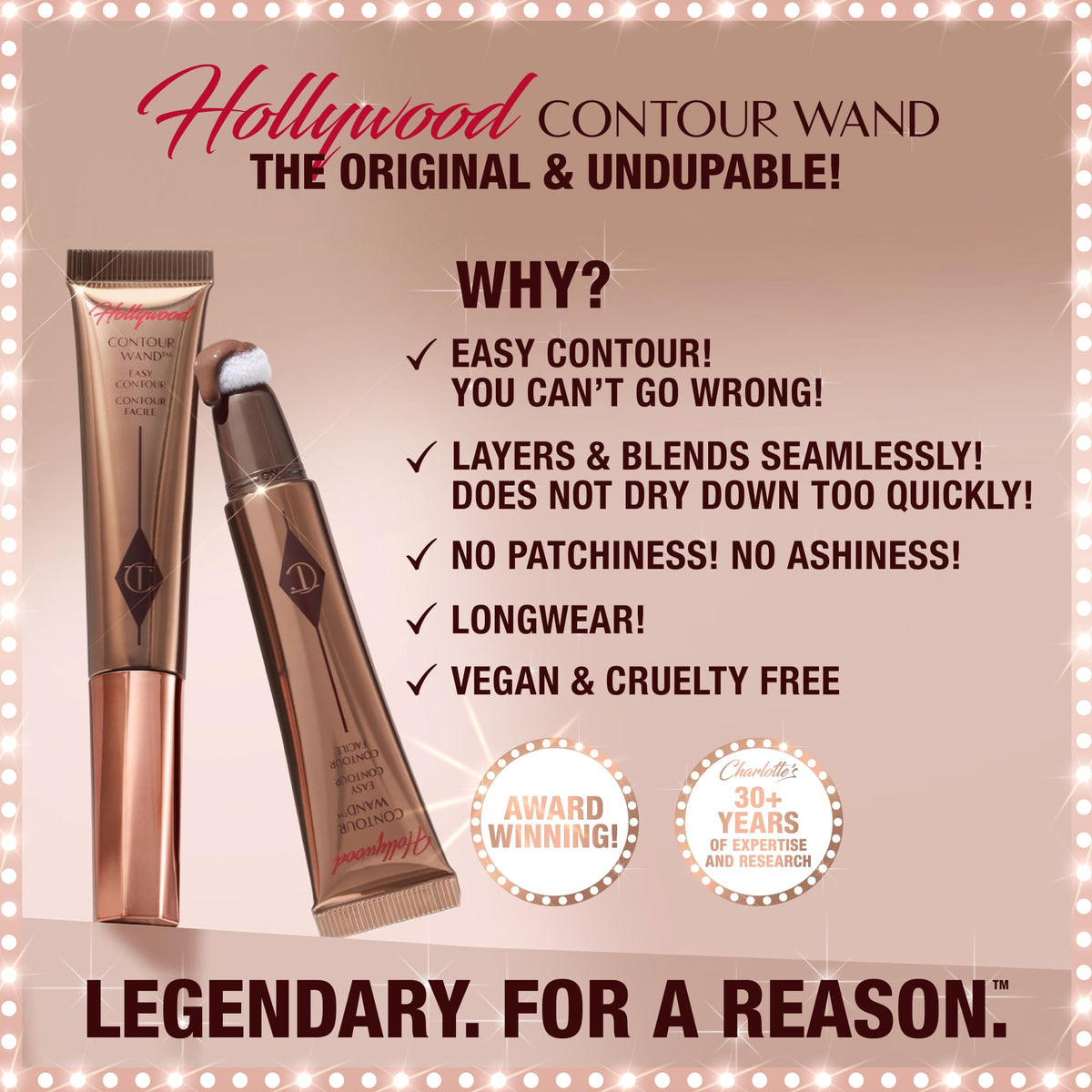 Gray Charlotte Tilbury Hollywood Liquid Contour Wand - Easy-to-Use Contour Stick & Liquid Bronzer for Sculpting & Shaping - Leaves a Natural-Looking Sculpted Finish