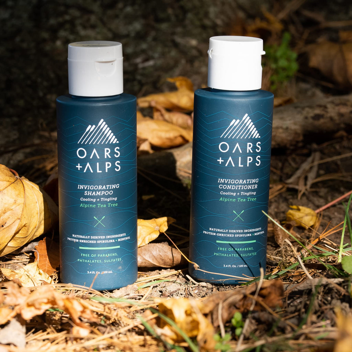 Black Oars + Alps Hair and Body Travel Kit for Men, Includes Sulfate Free Shampoo, Conditioner, Body Wash, Deodorant, and Reusable Pouch, TSA Friendly