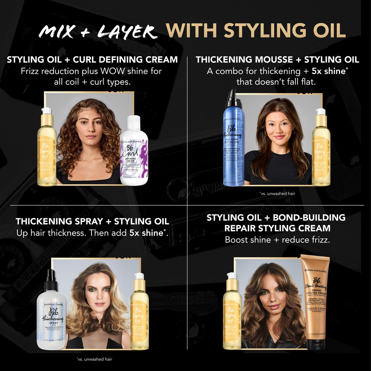 Black Bumble and bumble. Styling Oil | Lightweight, Dry Finish, Silicone-Free | Heat Protectant | Split End Prevention + Anti-Frizz | For All Hair Types