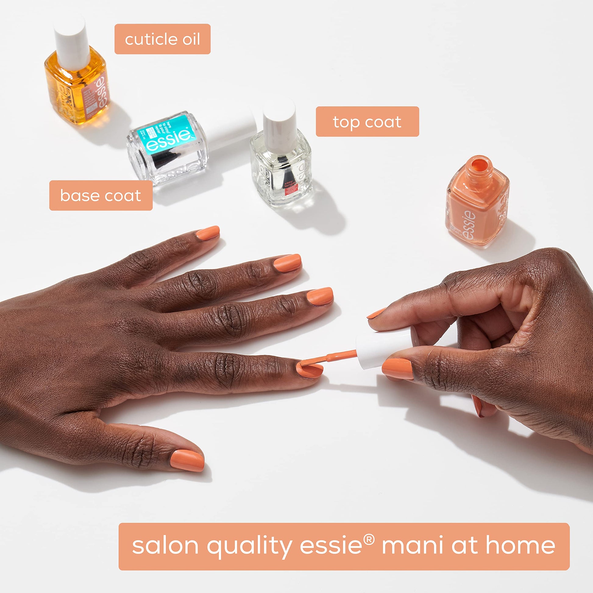 Misty Rose essie Nail Polish, Salon-Quality Muted Orange-Red Nail Polish, Ferris Of Them All, Vegan, Make No Concessions, 0.46 fl oz