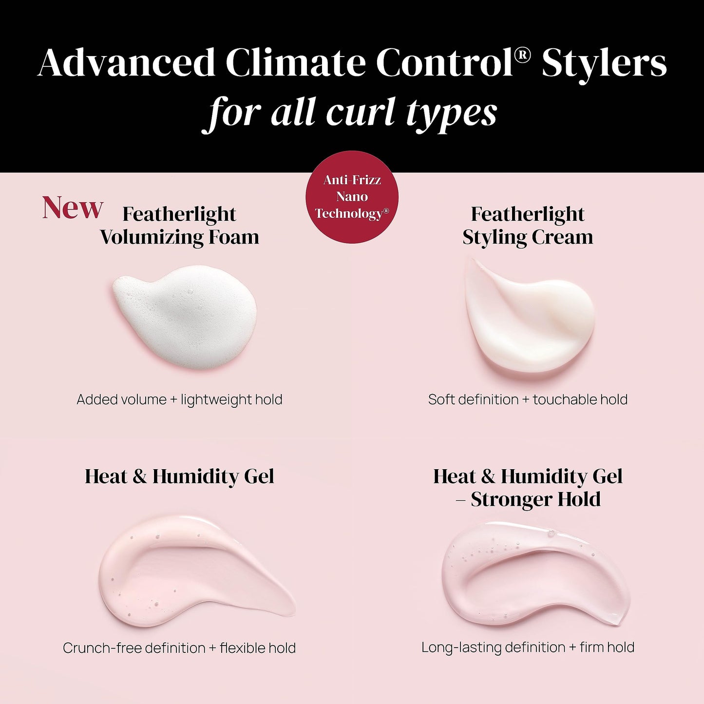 Misty Rose Ouidad Advanced Climate Control Heat & Humidity Gel - 8.5 fl oz, Anti-Frizz Nano Technology, Locks Out Humidity, Crunch-Free Styling Gel for Curly Hair, For All Curl Types