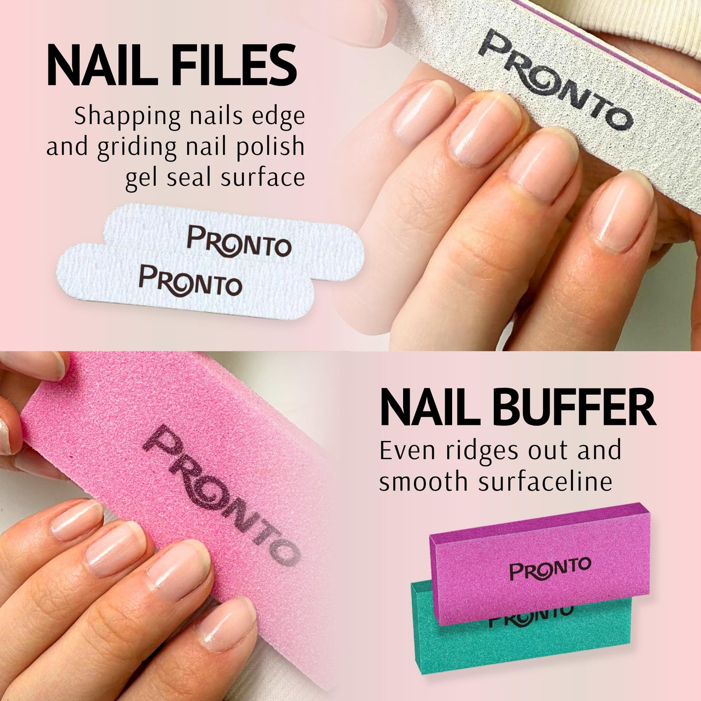 Misty Rose Pronto Gel Nail Polish Remover Kit – 8 Oz Pure Acetone 100 Percent, Nail File & Nail Polish Soak Off Bowl for Nail Care + Manicure Set with Nail Buffer Block, Cuticle Pusher & Nail scraper
