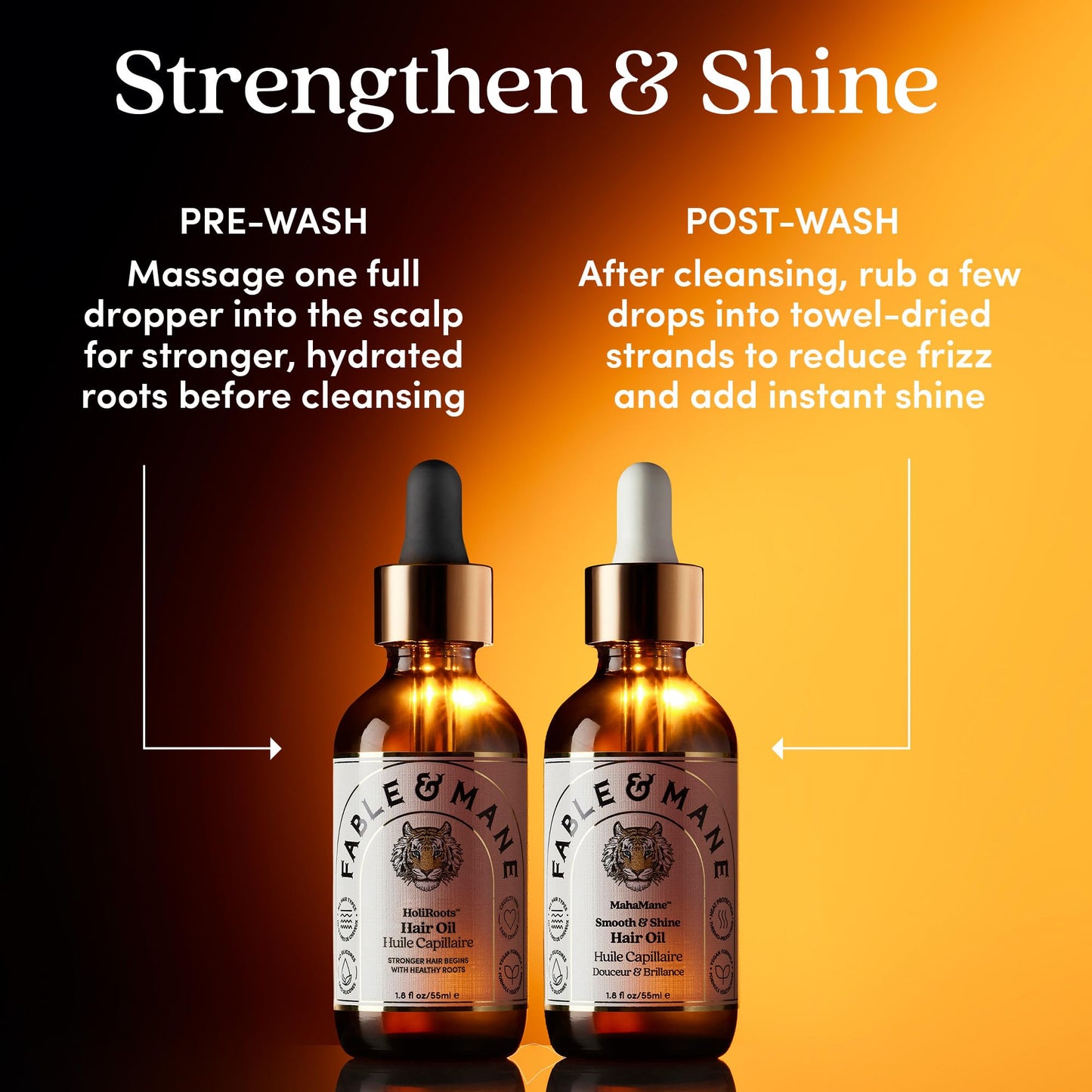 Goldenrod Fable and Mane MahaMane Smooth & Shine Hair Serum - Protective Oil Treatment for Dry, Damaged Hair. 1.8FL oz