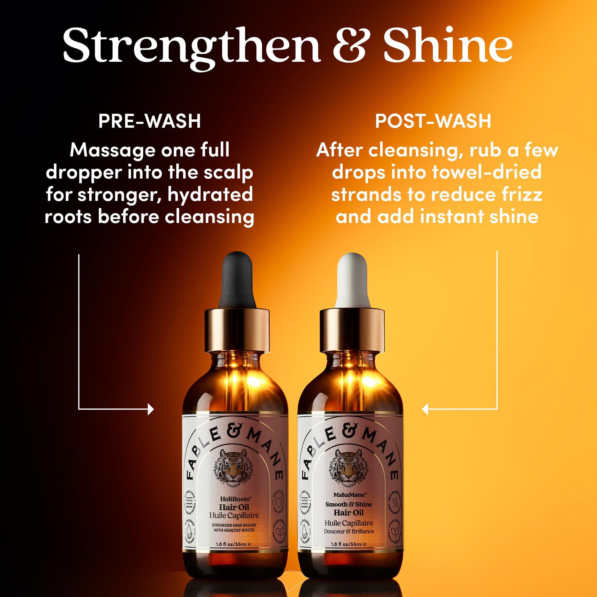 Goldenrod Fable and Mane MahaMane Smooth & Shine Hair Serum - Protective Oil Treatment for Dry, Damaged Hair. 1.8FL oz