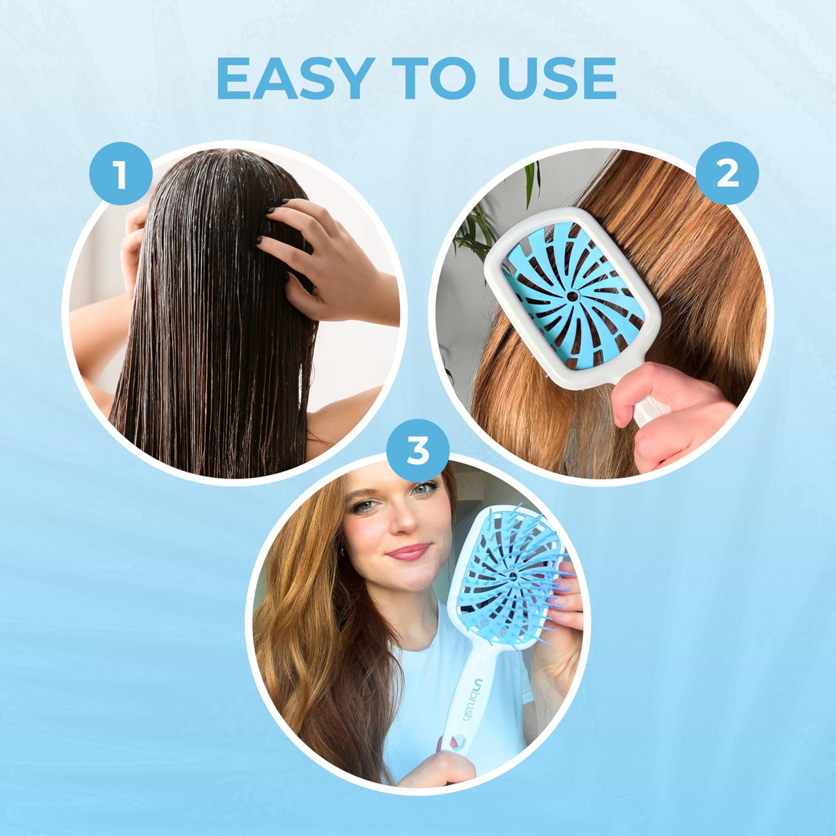 Light Sky Blue FHI Heat UNbrush Plus Detangling Brush for Fine & Fragile Hair