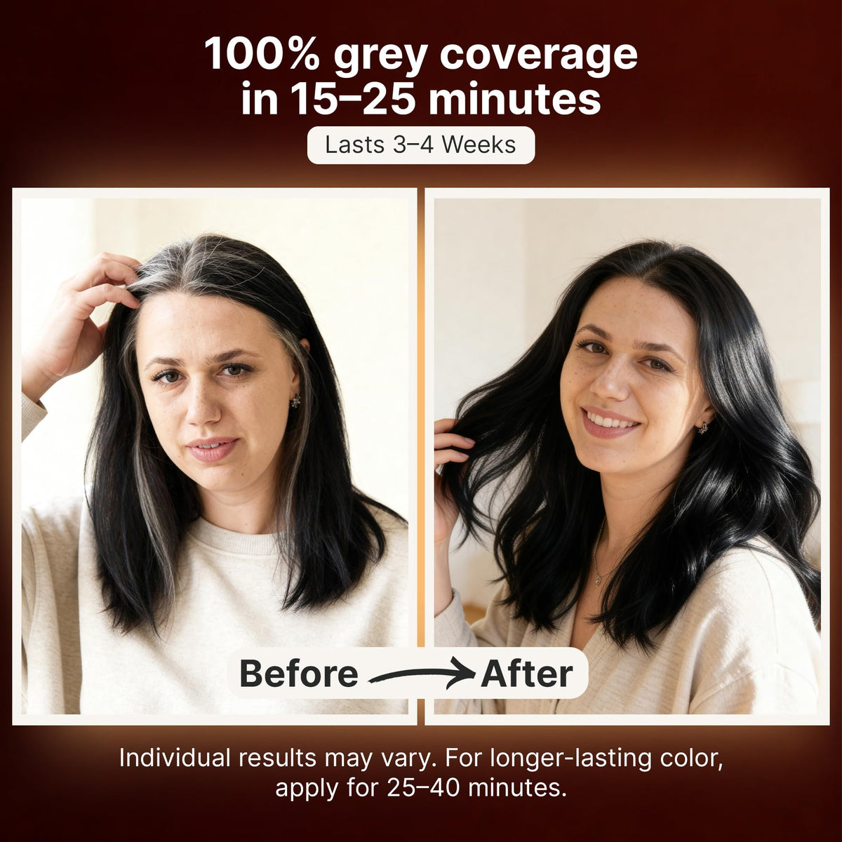 Black Herbishh Black Hair Dye Shampoo for Gray Hair Coverage 500ml