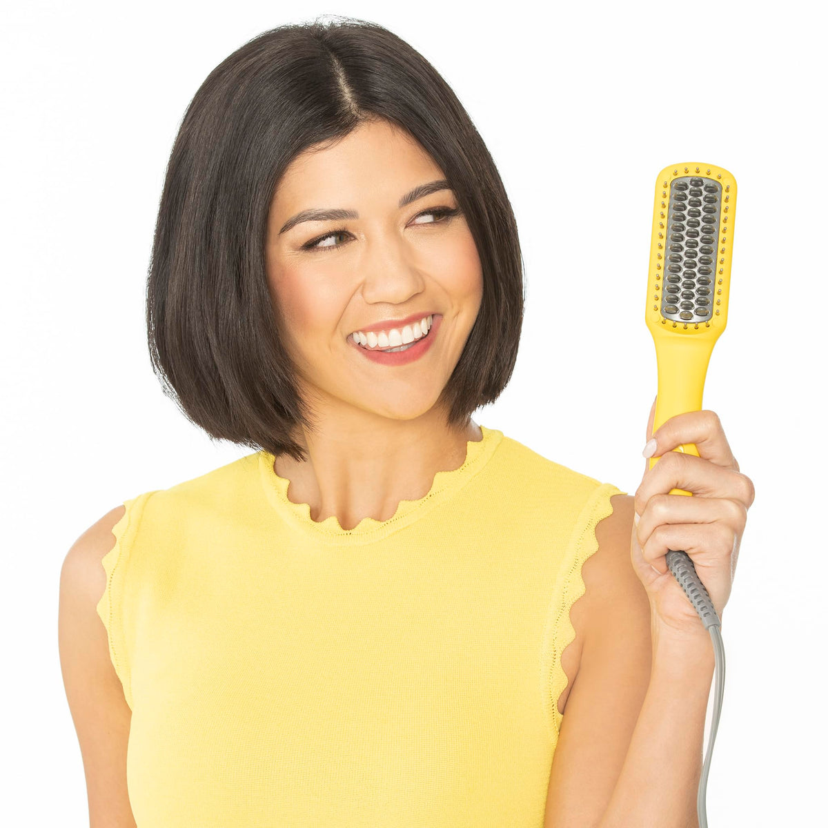 White Smoke Drybar The Baby Brush Crush Mini Heated Straightening Brush