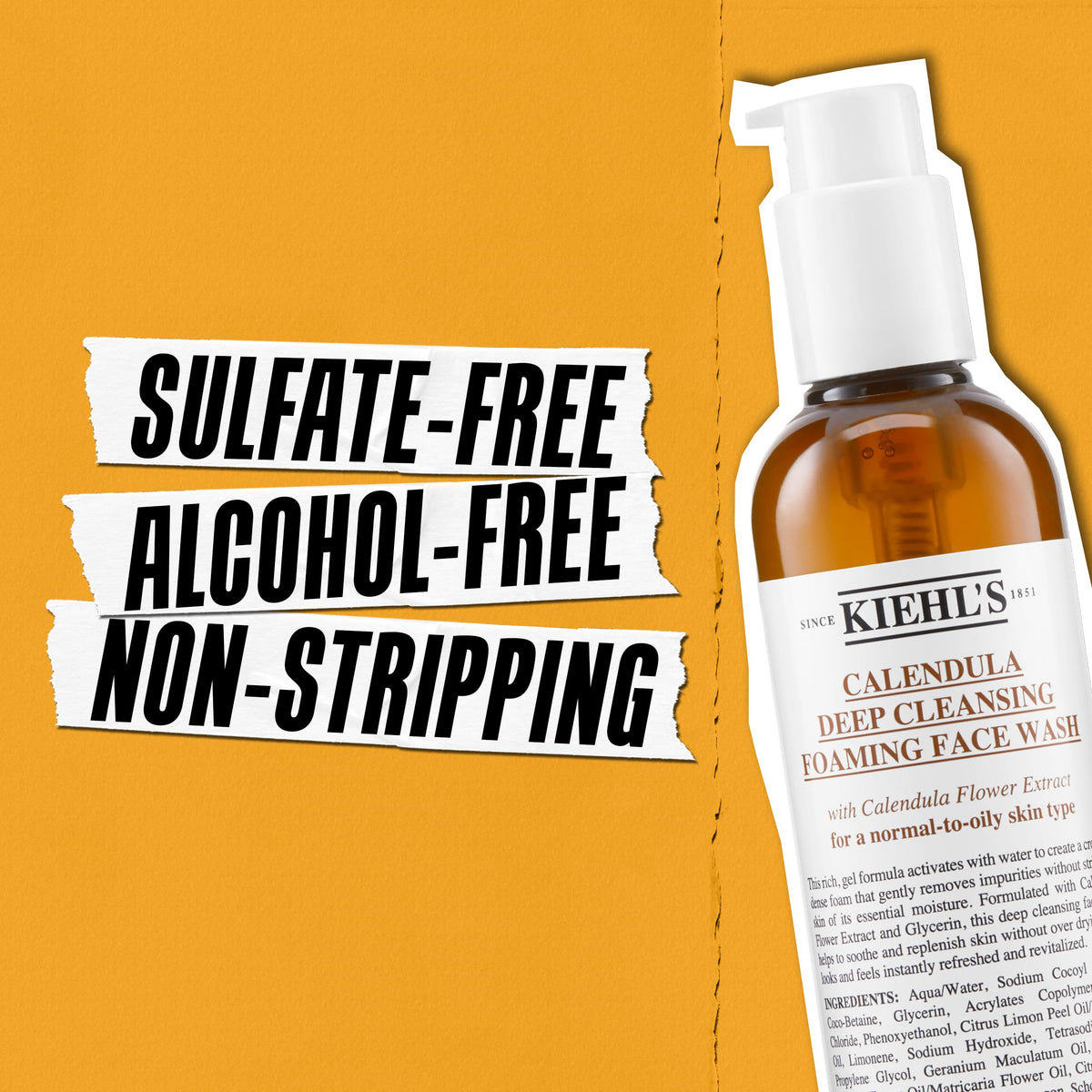 Goldenrod Kiehl's - Calendula Deep Cleansing Face Wash, Boosts Moisture - 16.9 fl oz