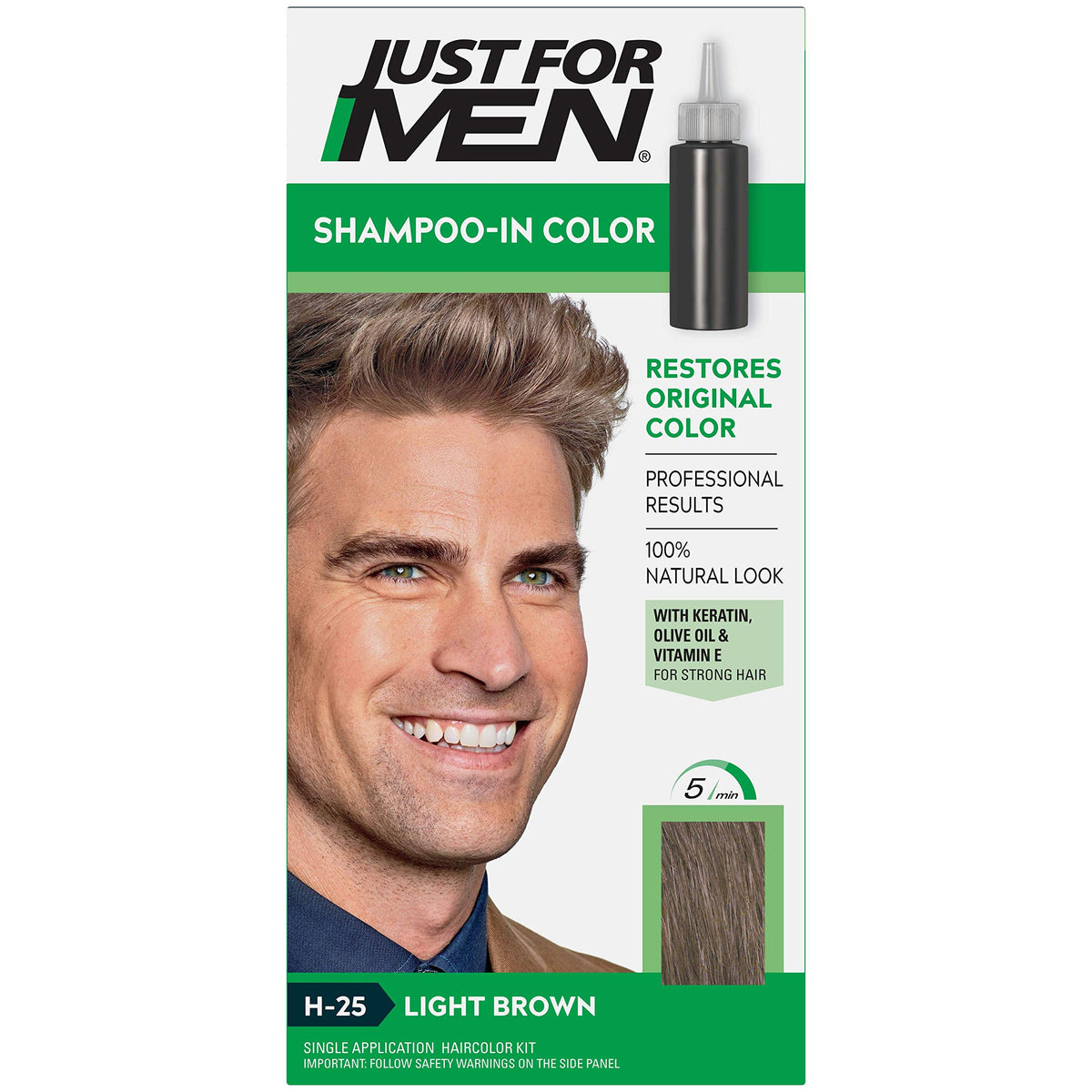 Honeydew Just For Men Original Formula Men's Hair Color Light Brown H-25 - 1 Application