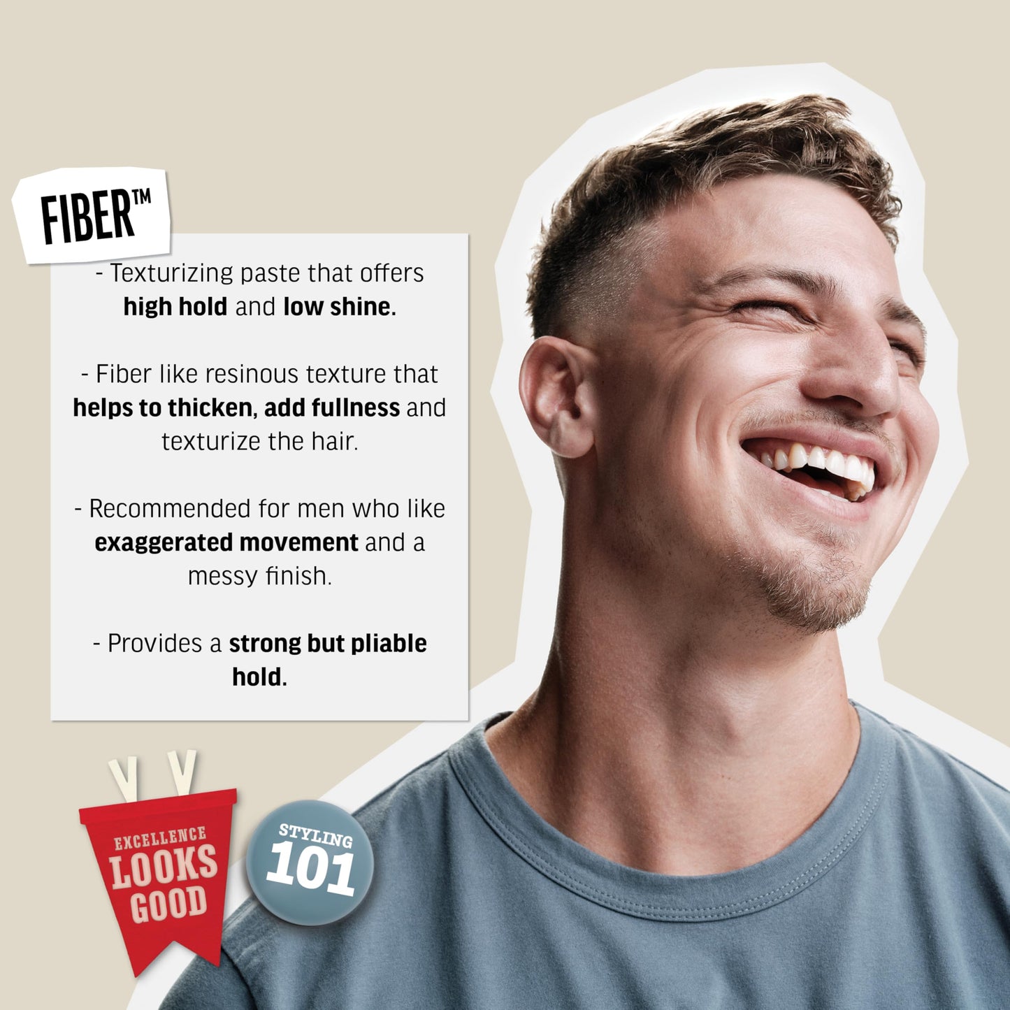 Light Gray American Crew Men's Hair Fiber, Like Styling Gel with High Hold & Low Shine, Travel Size, 1.7 oz