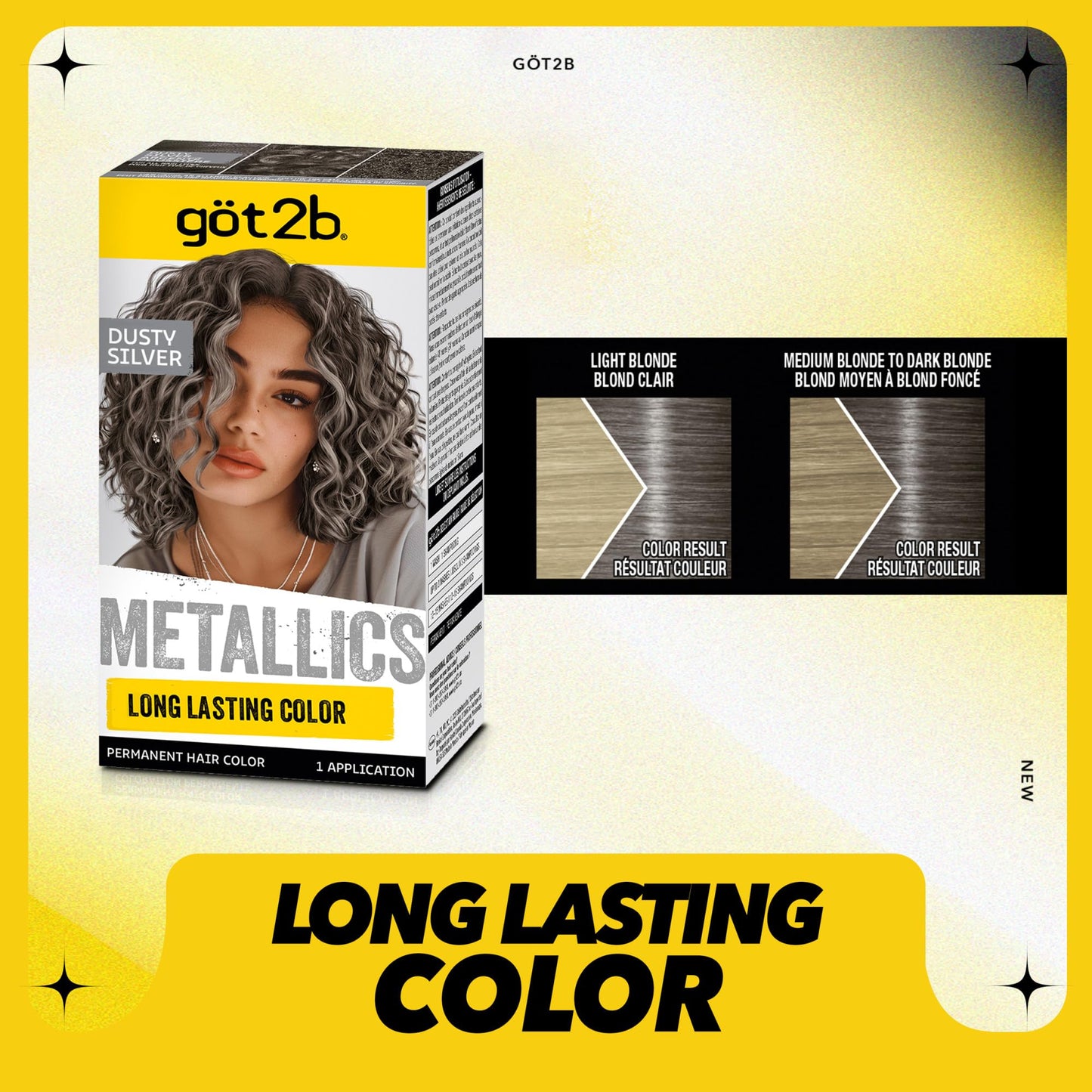 Seashell Got2b Metallics Permanent Hair Color, M72 Dusty Silver