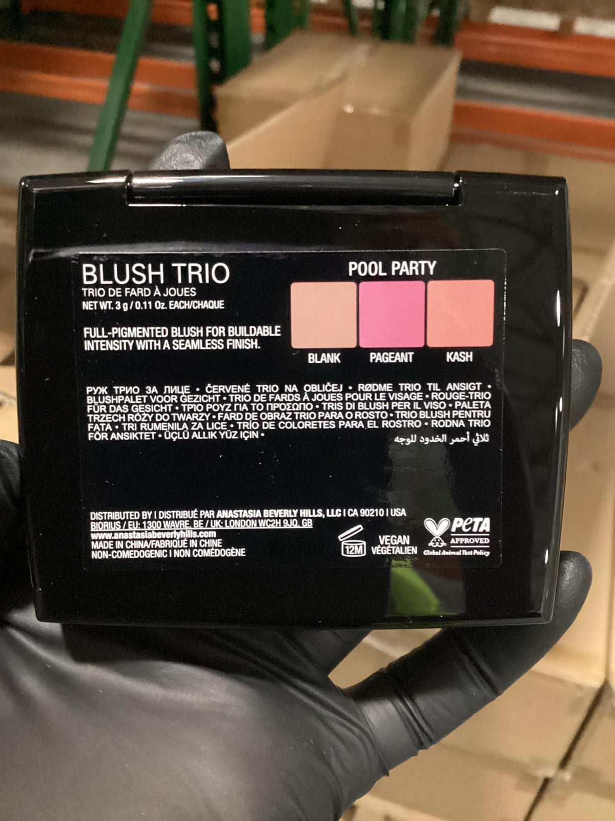 Black Anastasia Beverly Hills Blush Trio - Essential High-Pigment Blush Compact, Seamlessly Blendable Powder Formula for Sculpting and Brightening Cheeks