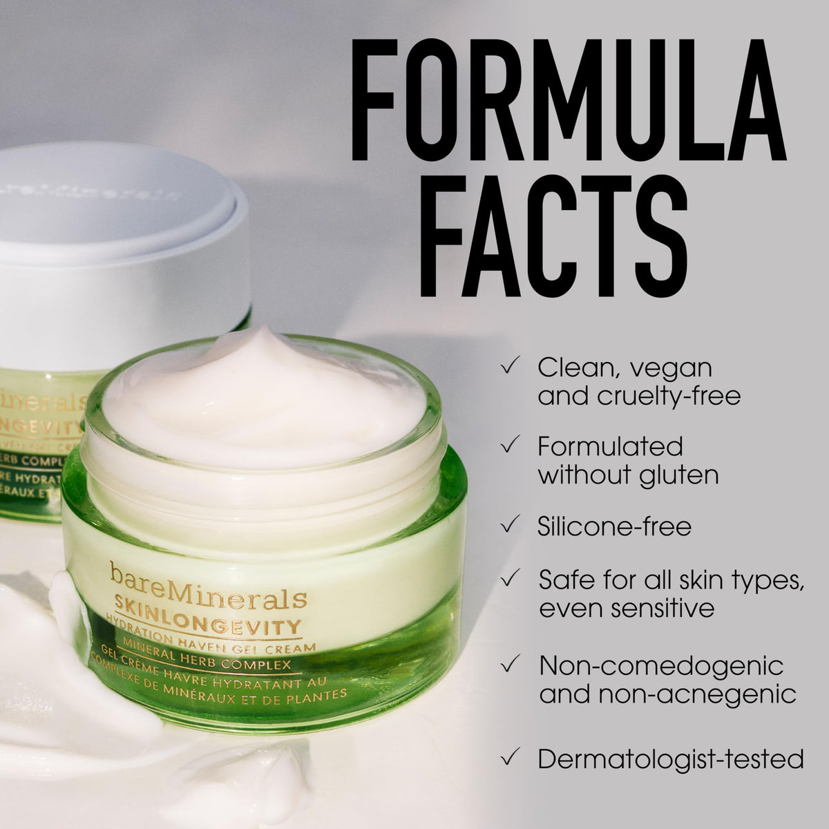 Gray bareMinerals SKINLONGEVITY Hydration Haven Gel Cream, 1.7 oz