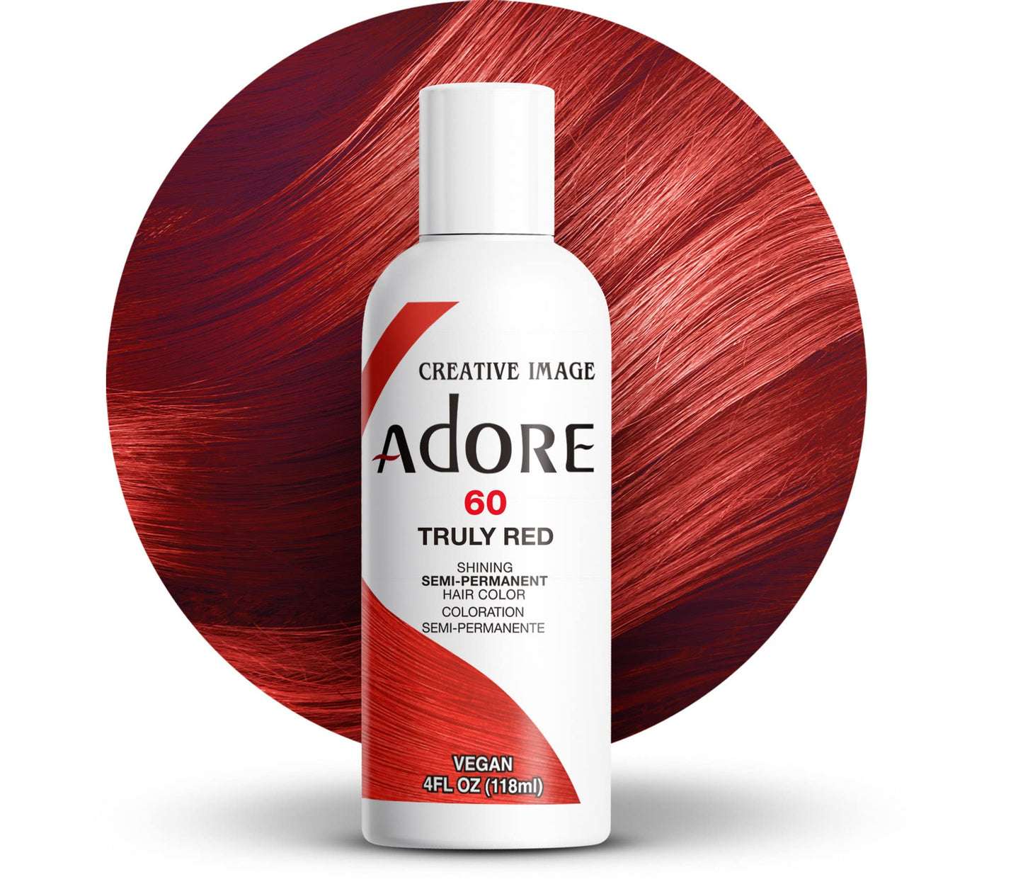 White Smoke Adore Semi Permanent Hair Color - Vegan and Cruelty-Free Hair Dye - 4 Fl Oz - 060 Truly Red (Pack of 3)