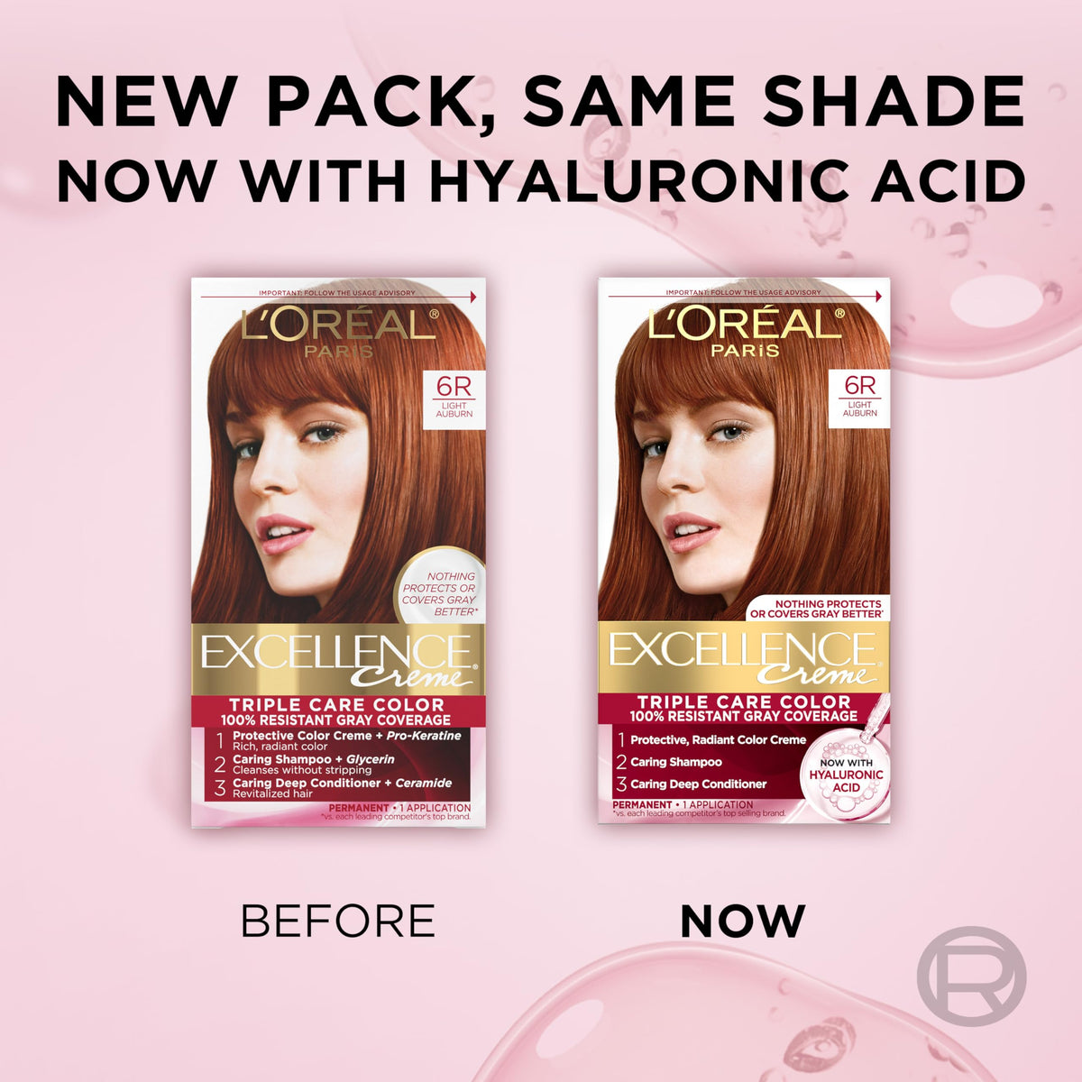 Misty Rose L'Oreal Paris Excellence Crème Hair Color, 6R Light Auburn