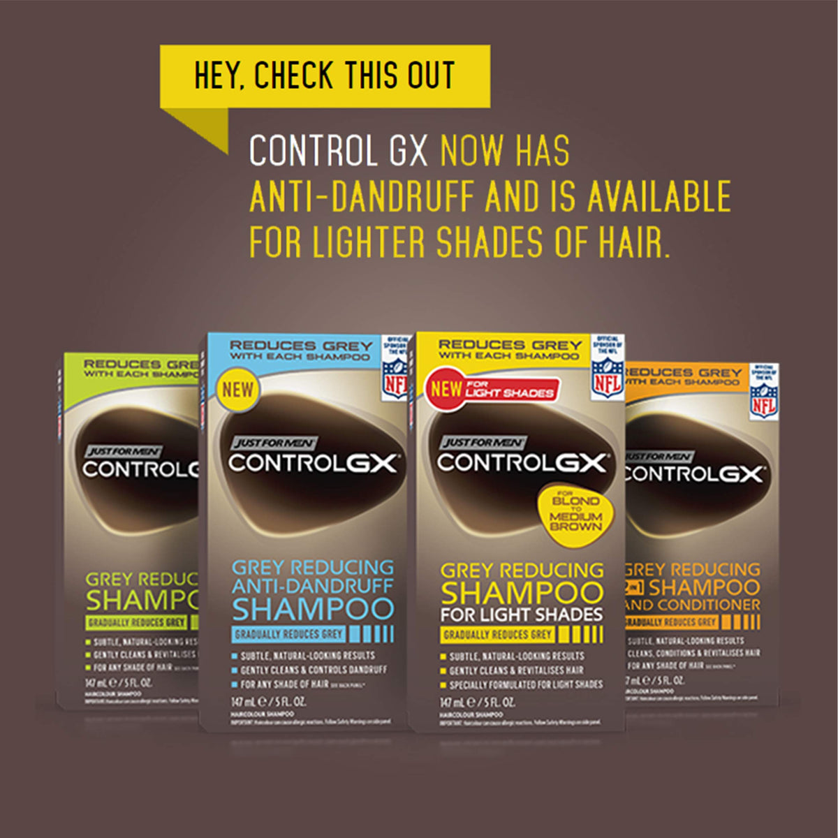 Dark Slate Gray Just for Men Control GX Grey Reducing Shampoo For Lighter Shades