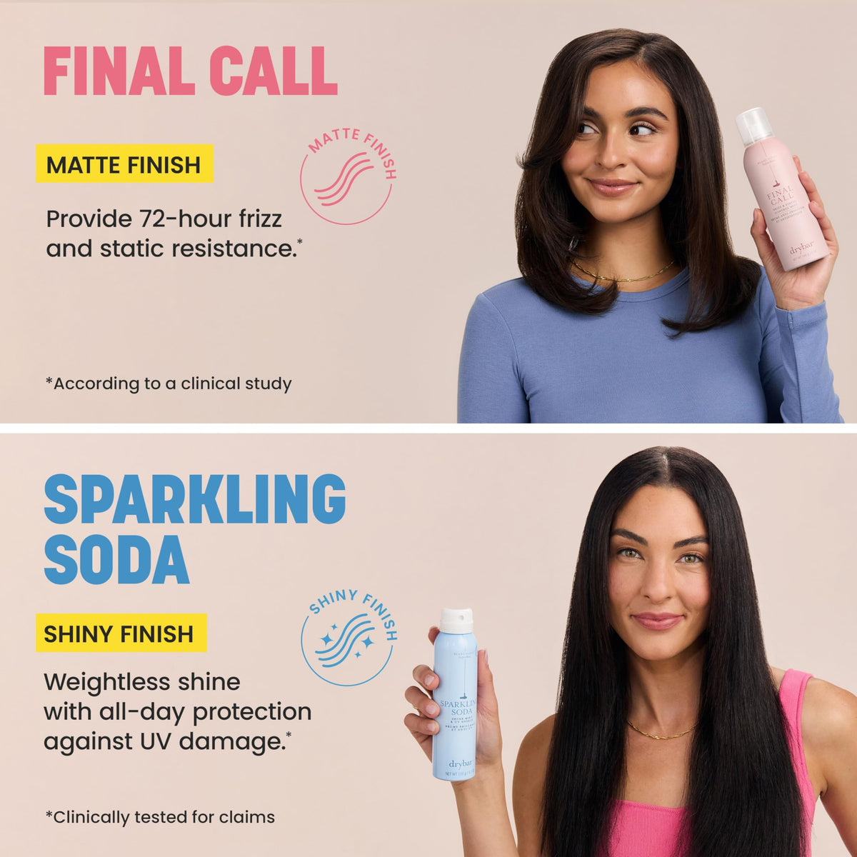Light Gray Drybar Final Call Frizz & Static Control Mist | Fights Frizz, Tames Flyaways to Maintain Smooth and Shiny Blowouts, 24 Hour Frizz Control & 72 Hour Static Control