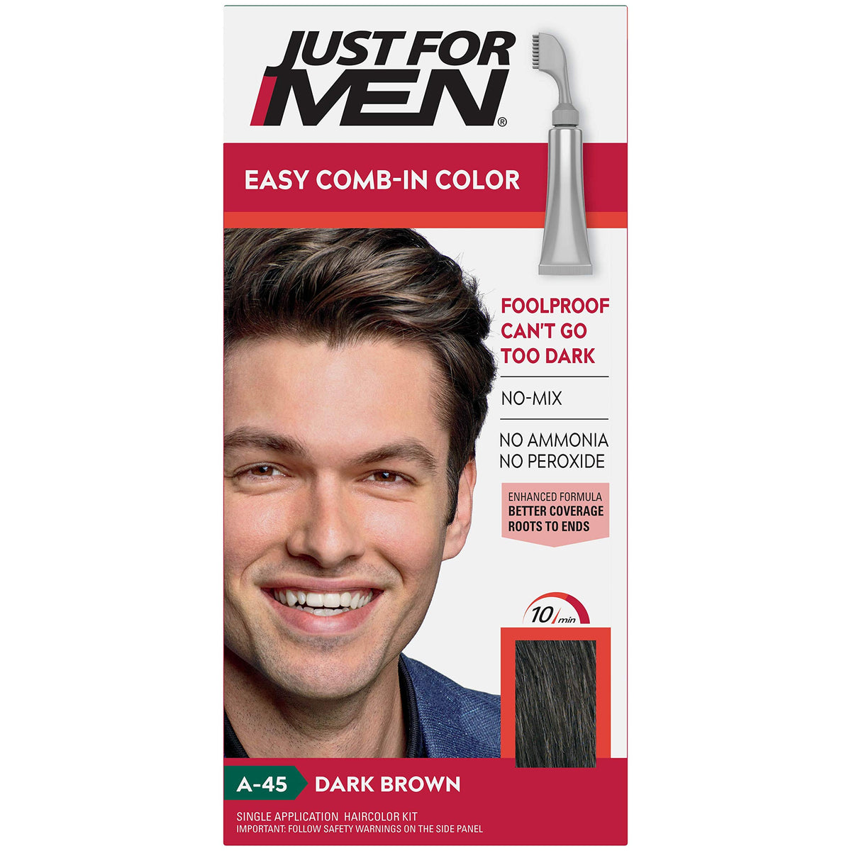 Misty Rose Just For Men A-45 Dark Brown Autostop 1.2 Ounce