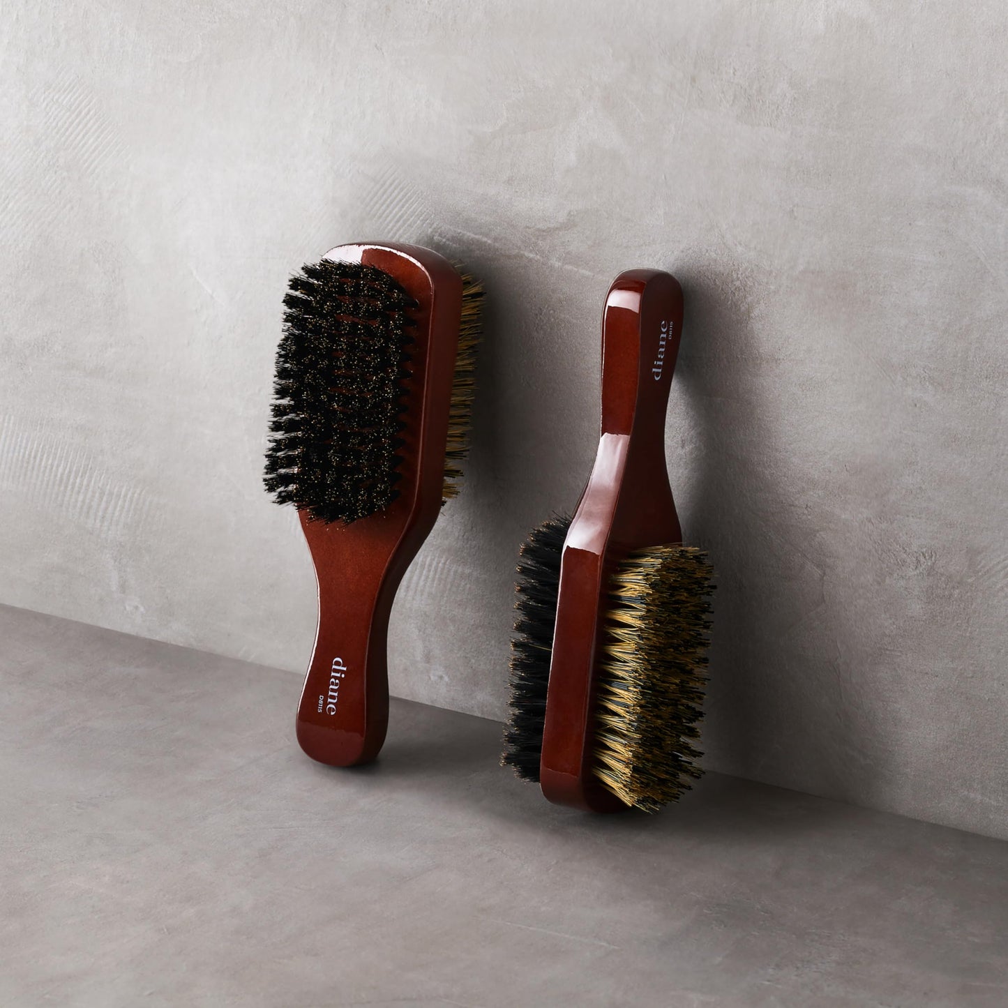 Light Gray Diane Premium 100% Boar Bristle 2-Sided Club Brush for Men, Medium Firm Bristles for Thick, Curly or Coarse Hair, Mens Brush for Detangling, Smoothing, Wave Styles, Soft on Scalp, Restores Shine