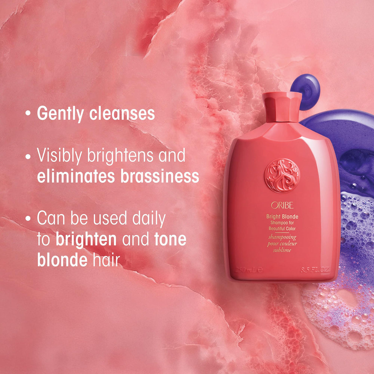 Dark Salmon Oribe Bright Blonde Shampoo - Brightens & Tones Blonde Hair