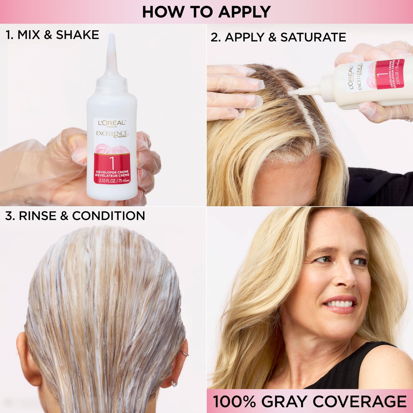 White Smoke L'Oreal Paris Excellence Crème Permanent Hair Dye, Triple Care Hair Color with Hyaluronic Acid for 100% Gray Coverage, 6A Light Ash Brown, 1 Kit (Pack of 2) (Packaging May Vary)