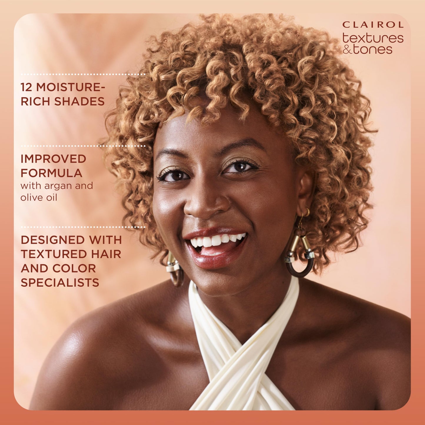 Saddle Brown Clairol Textures & Tones Permanent Hair Dye, 5G Caramel Brown Hair Color| Ammonia Free | Moisture-Rich Formula with Argan, and Olive Oil for Brilliant Shine | Pack of 1