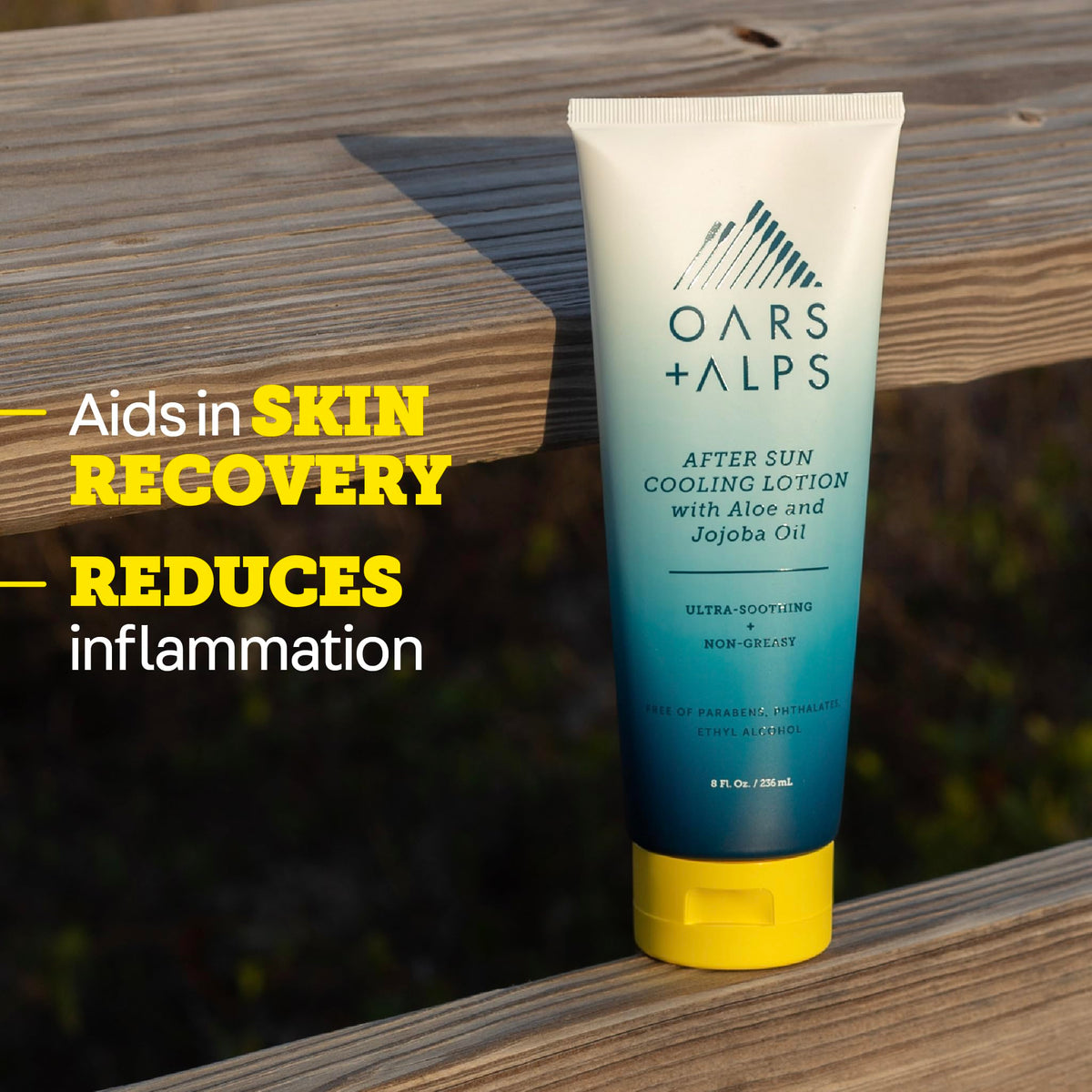 Black Oars + Alps After Sun Cooling Lotion, Soothing Sunburn Relief, 1pk, 8 Fl Oz