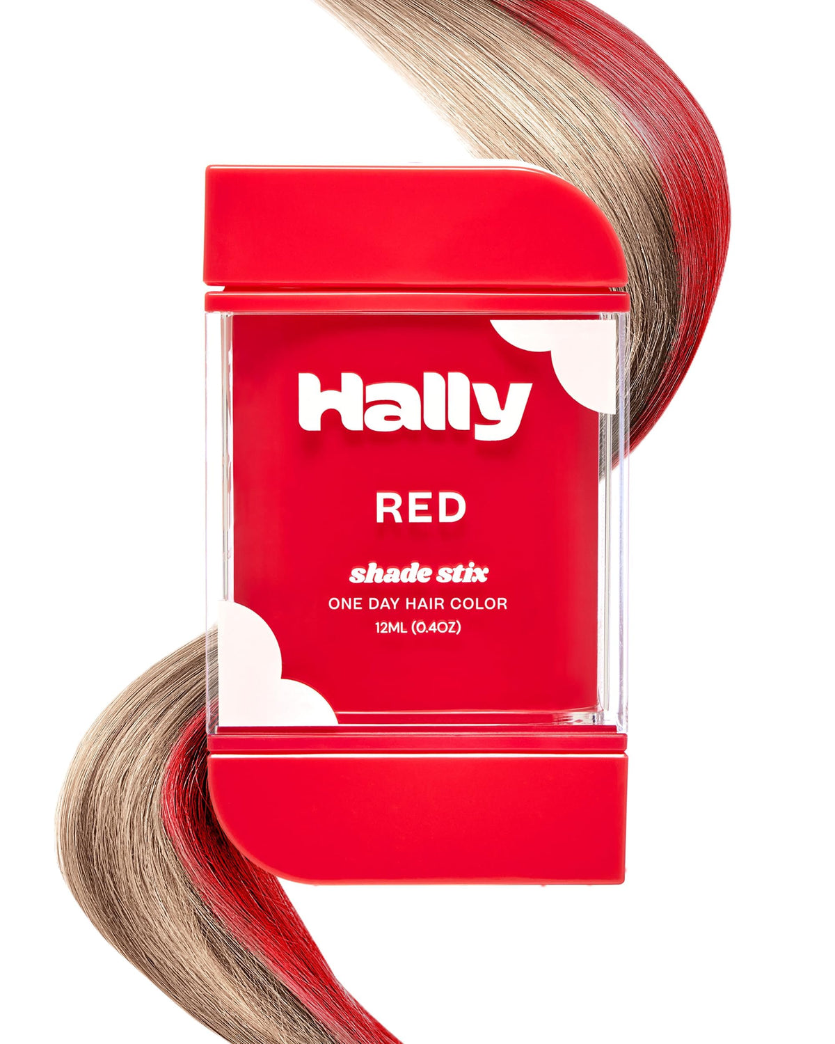 White Smoke Hally Hair Shade Stix, Red Temporary Hair Dye for Kids & Adults Washable