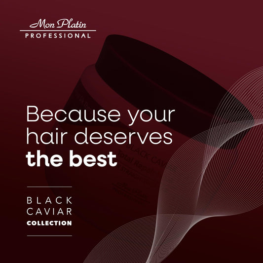 Black Mon Platin Professional Hair Conditioning Mask, Black Caviar Total Repair, 500ML, For Straightened Hair, Intensive Recovery, Deep Conditioning, SLS/Salt Free