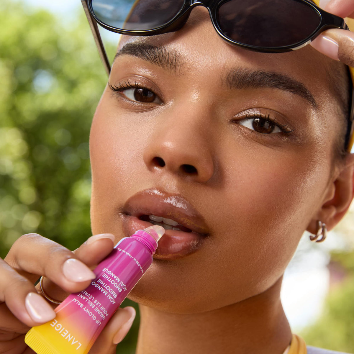 Saddle Brown LANEIGE Lip Glowy Balm: Sheer Tinted Lip Treatment Balm Tube