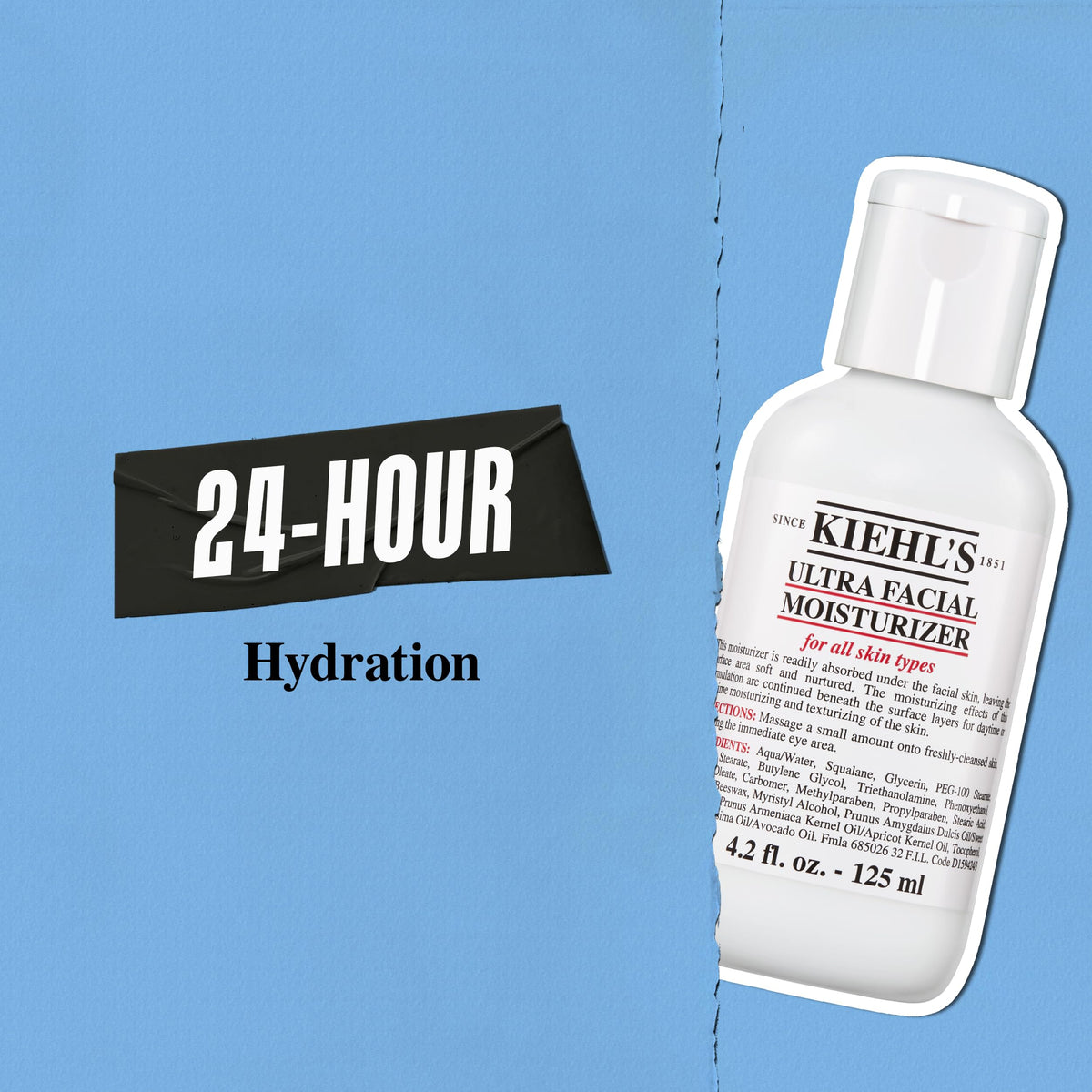 Cornflower Blue Kiehl's - Ultra Facial Moisturizer, 24-HR Hydrating Face Cream - 8.4 fl oz