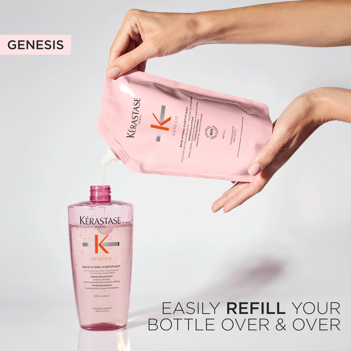 Lavender Kerastase Genesis Hydra-Fortifiant Shampoo Refill – Weak Hair, 16.9 Fl Oz