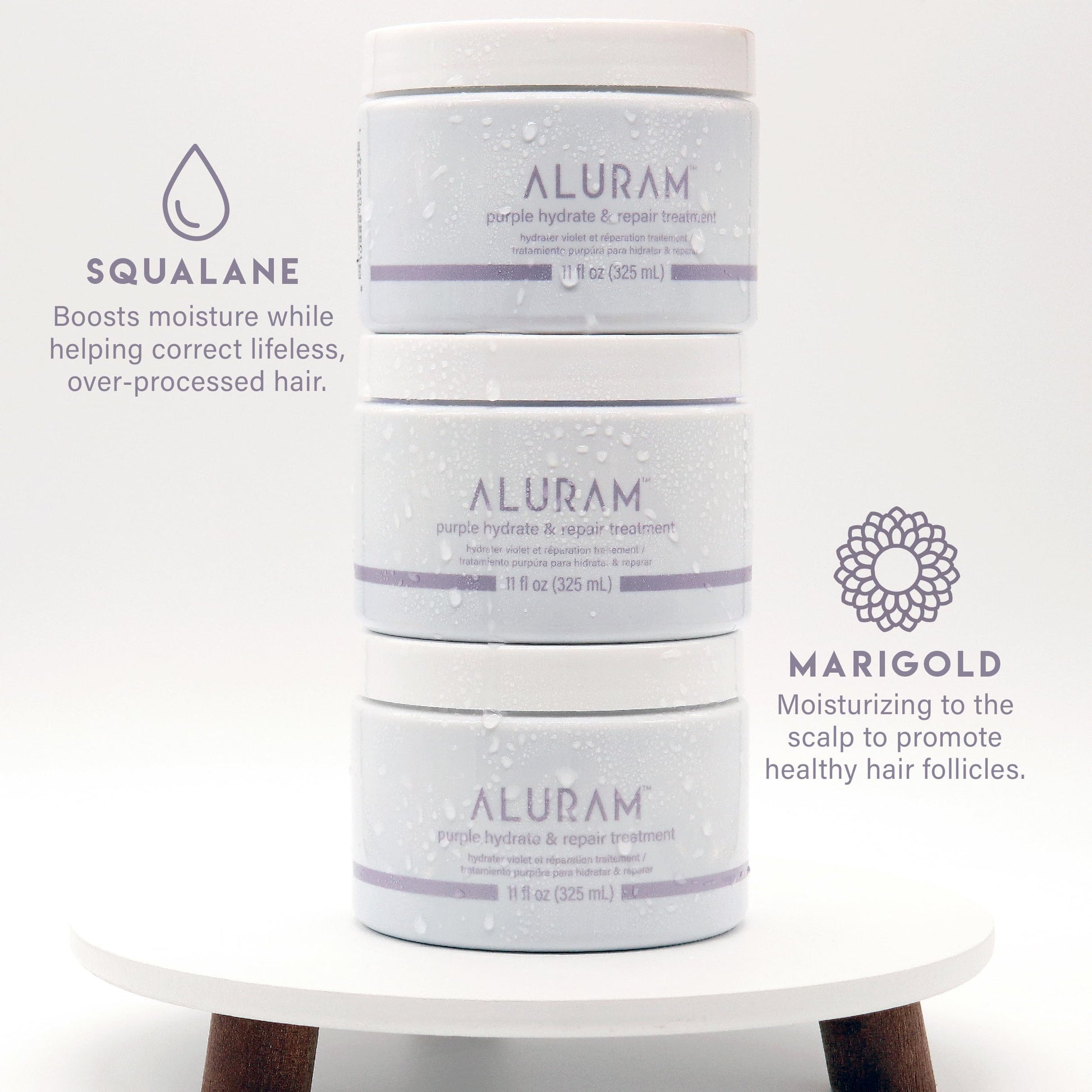 Lavender ALURAM Purple Hydrate & Repair Hair Treatment, Intense Moisture Infusion, Clean Hydration Boost for Silver & Color Treated Hair,11 Fl Oz
