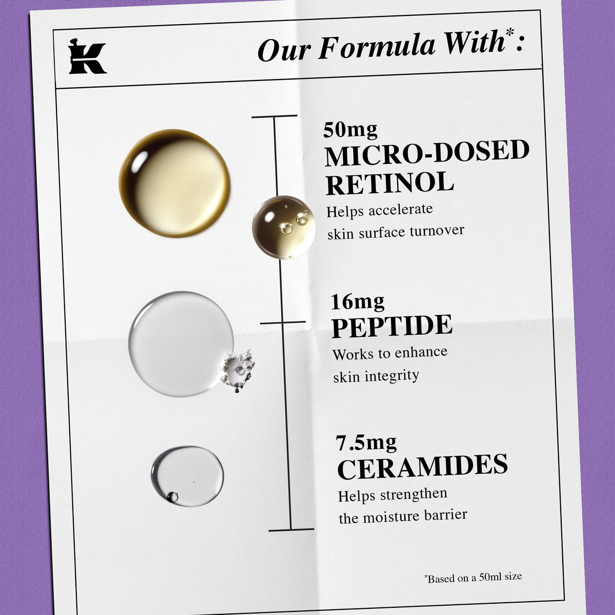 Lavender Kiehl's - Retinol Skin-Renewing Daily Micro-Dose Serum - 1 fl oz