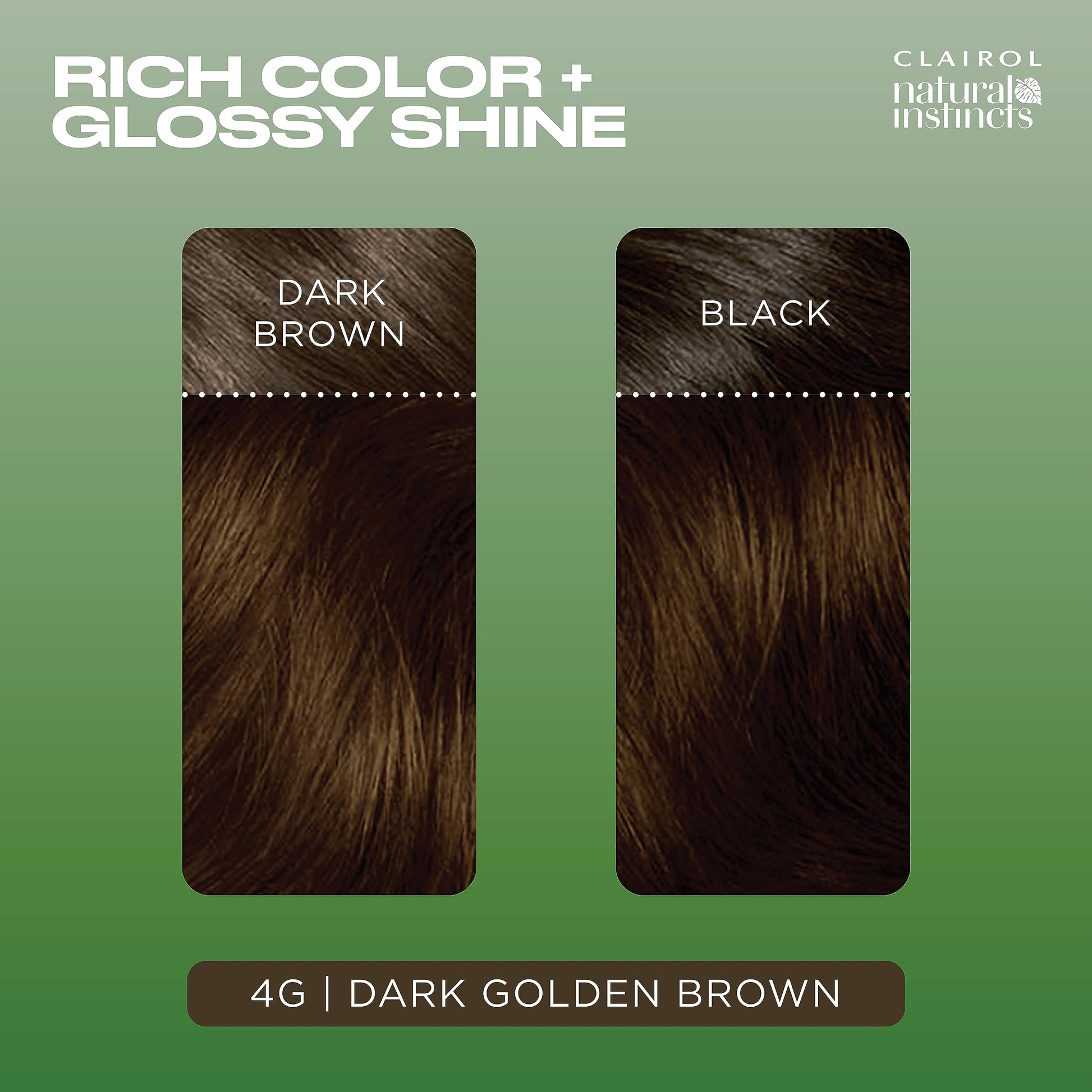 Black Clairol Natural Instincts Demi-Permanent Hair Dye, 4G Dark Golden Brown Hair Color, Pack of 1