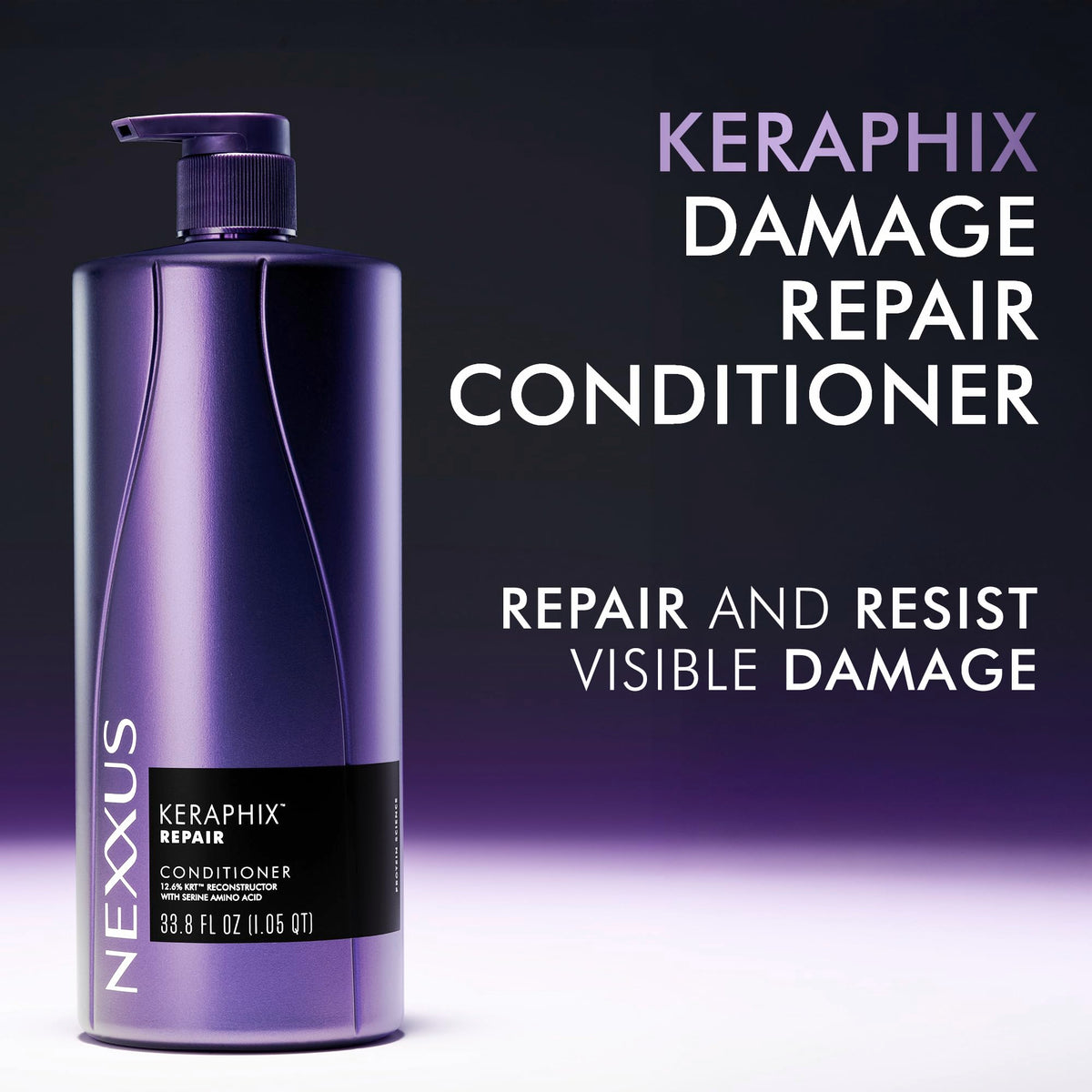 Black Nexxus KERAPHIX Shampoo & Conditioner for Damaged Hair, 2 Pack, 33.8 Fl Oz