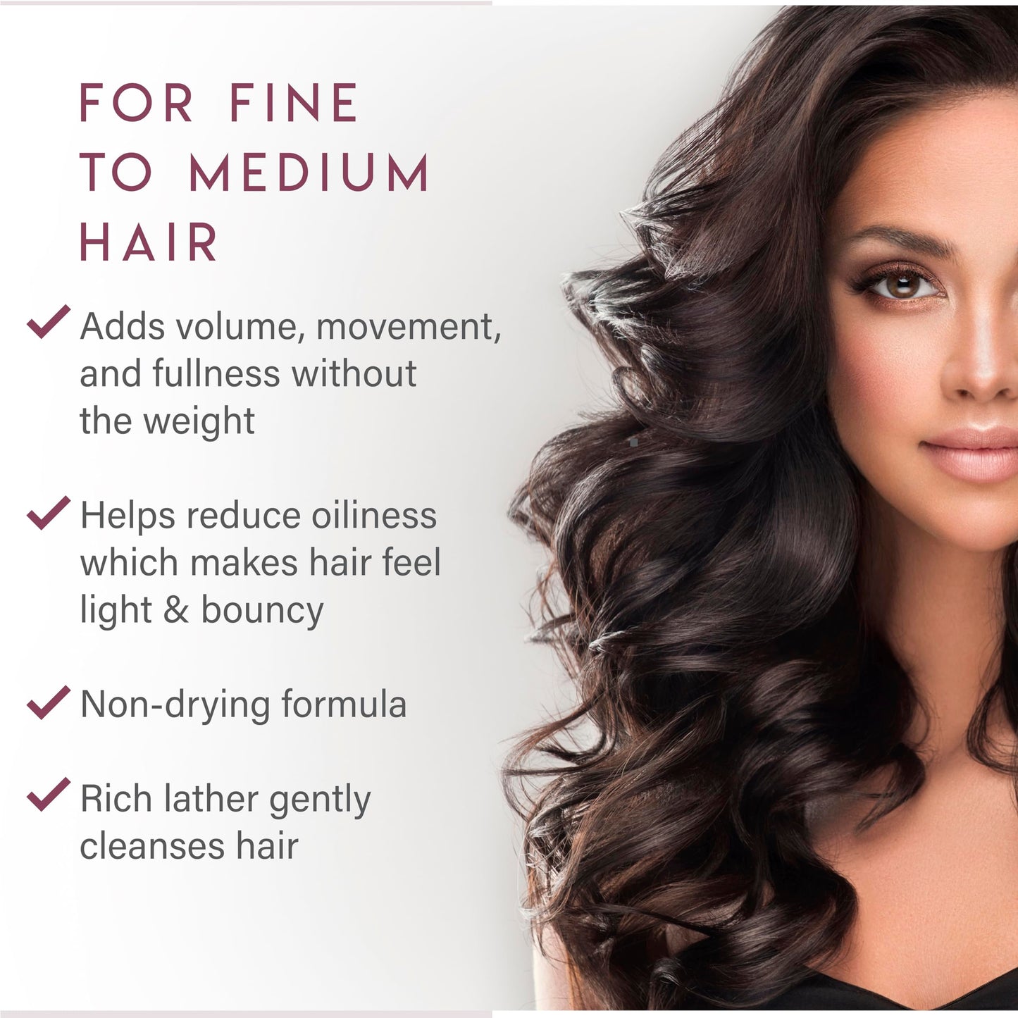 White Smoke ALURAM Volumizing Shampoo, Non-Drying Gentle Cleanser Adds Body & Fullness for All Hair Types, 12 Fl Oz