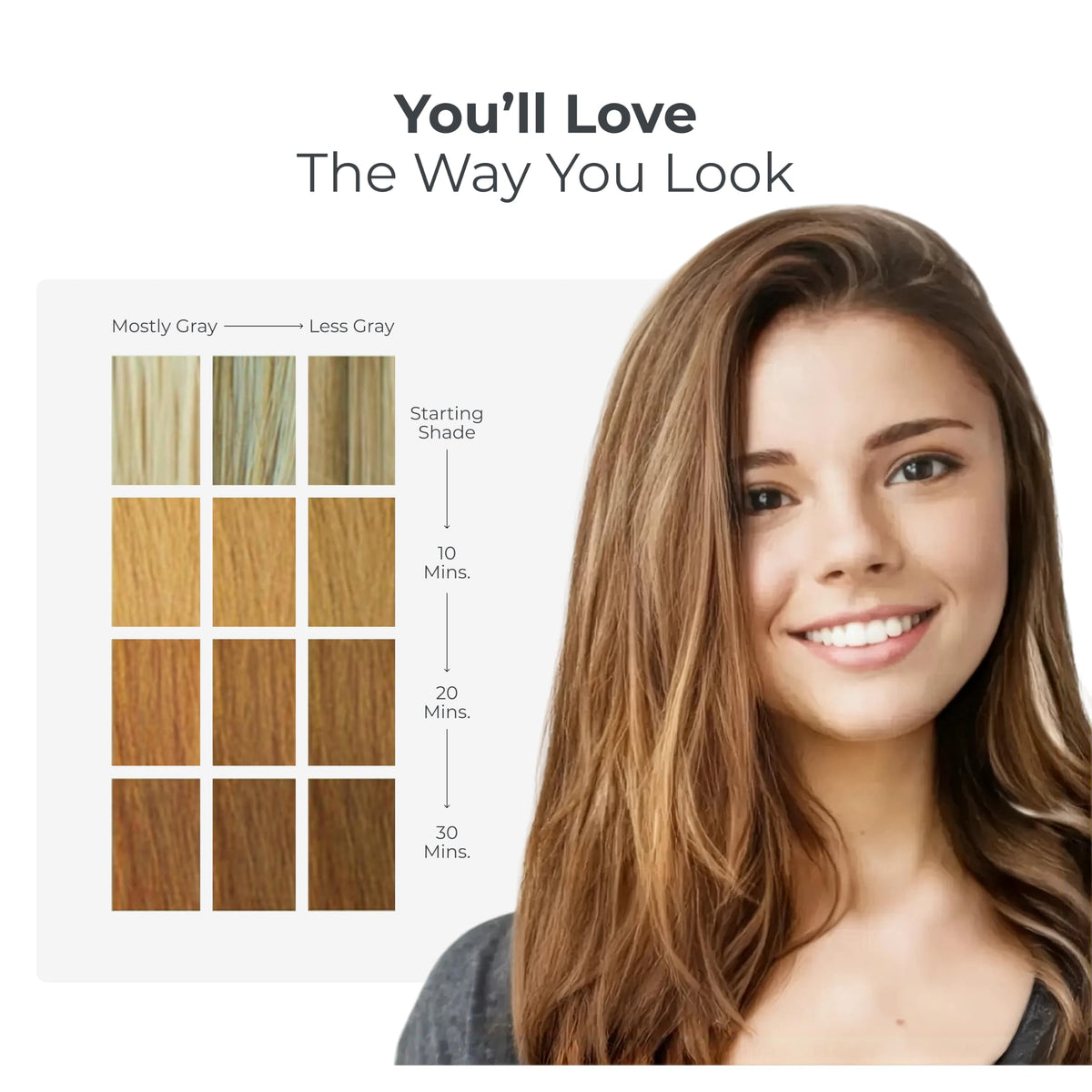 White Smoke Simpler Hair Color - Women's Full Coverage Hair Dye Kit, Golden Brown