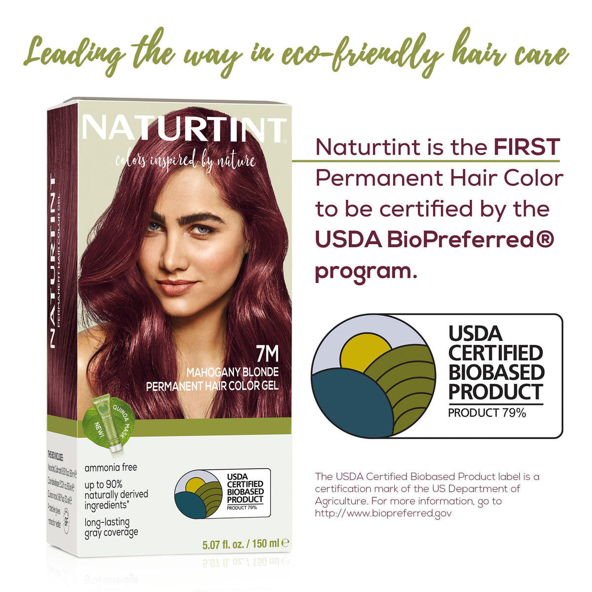 White Smoke Naturtint 7M Mahogany Blonde Permanent Hair Color (Pack of 1), Ammonia Free, Vegan, Cruelty Free, up to 100% Gray Coverage, Long Lasting Results (Packaging may vary)