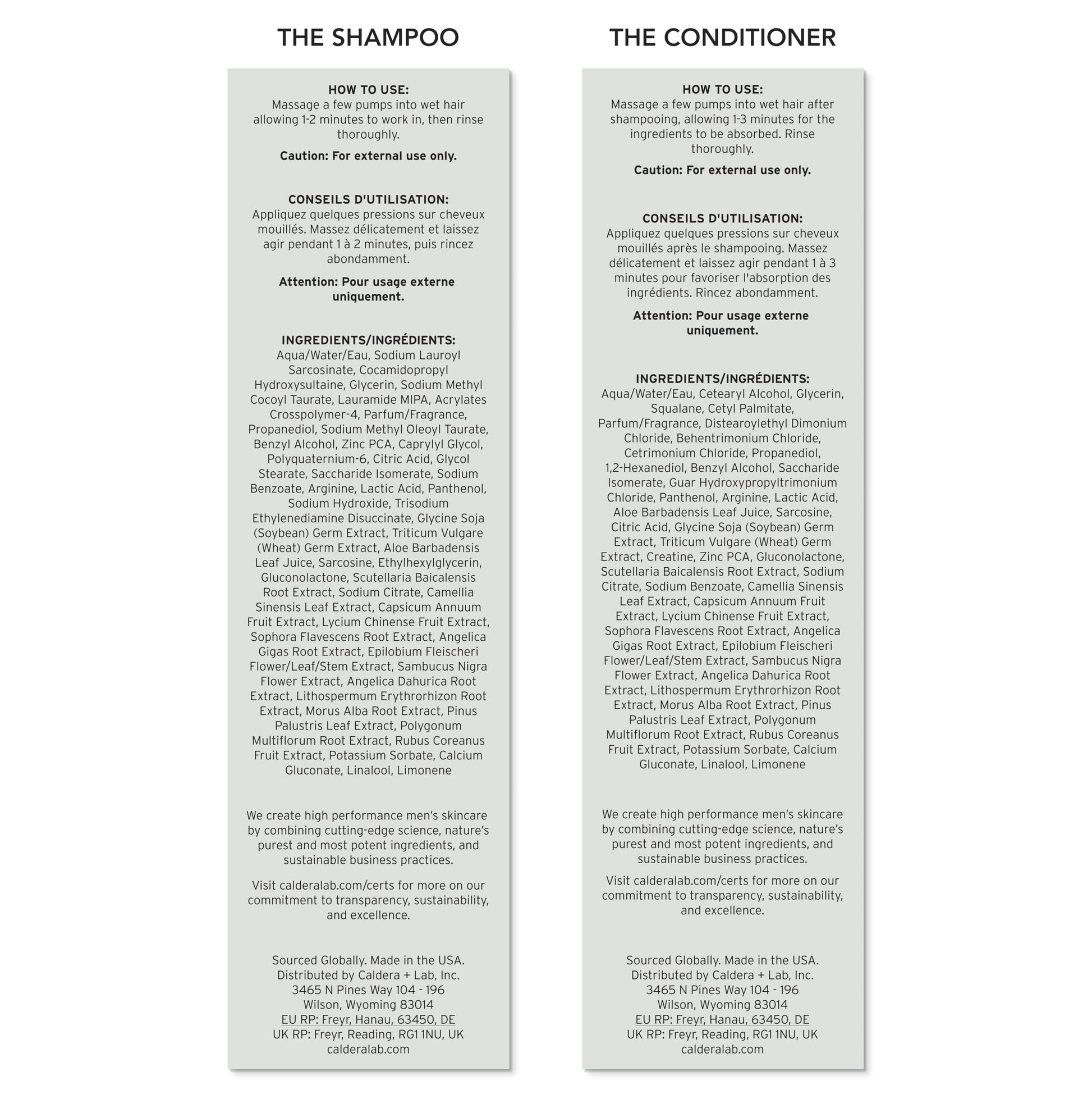 Gray Caldera + Lab The Shampoo + Conditioner Bundle | Men’s Hair Care Duo for Healthy, Fuller Hair, Sulfate-Free Cleanser & Hydrating Conditioner, Dermatologically Tested - All Hair Types