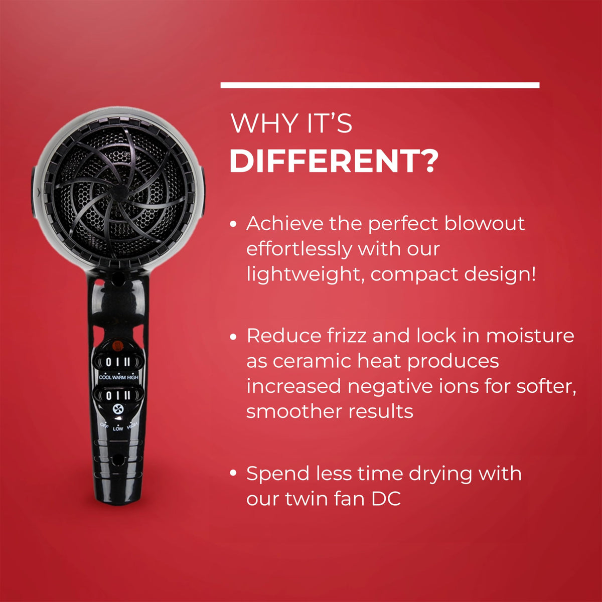 Firebrick FHI HEAT Platform Nano Lite Pro 1900 Hair Dryer - Black