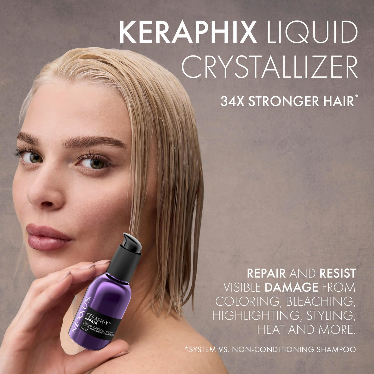 Light Slate Gray Nexxus Liquid Crystallizer Leave-In Treatment Keraphix 1 fl oz