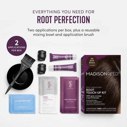 White Smoke Madison Reed Root Perfection Root Touch Up Kit – 5N Calabria Dark Brown, 100% Gray Coverage in 10 Min, Ammonia-Free, 2 Applications