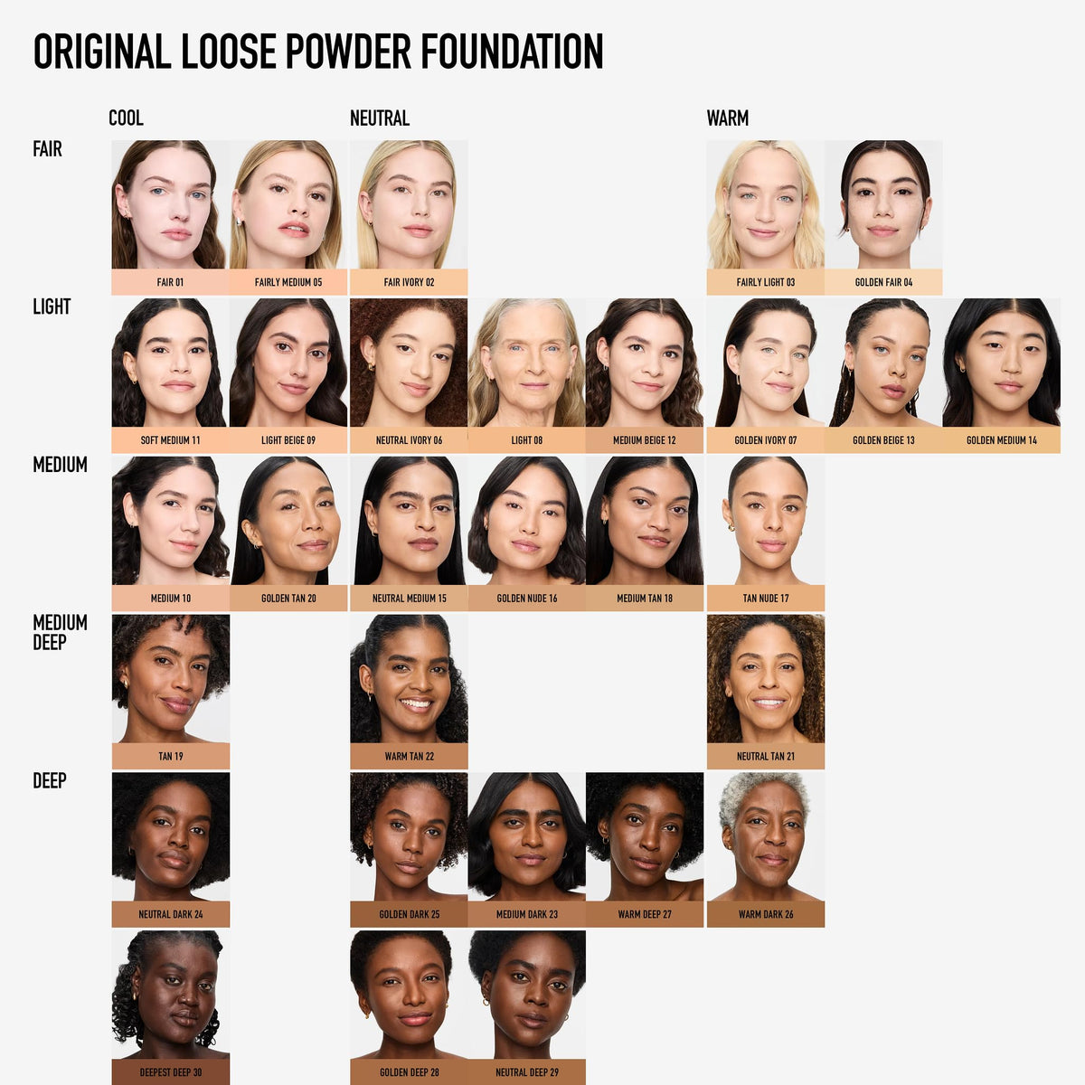 White Smoke Original Loose Powder Foundation SPF 15, Fairly Medium 05, Vegan, Cruelty-Free & Dermatologist-Tested