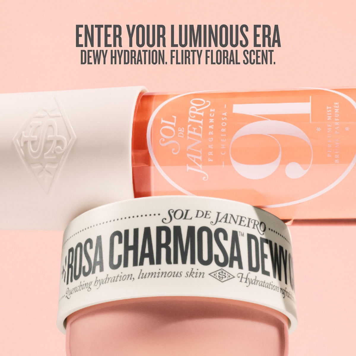 Bisque Sol de Janeiro Rosa Charmosa Dewy Body Cream & Cheirosa Perfume Mist Duo